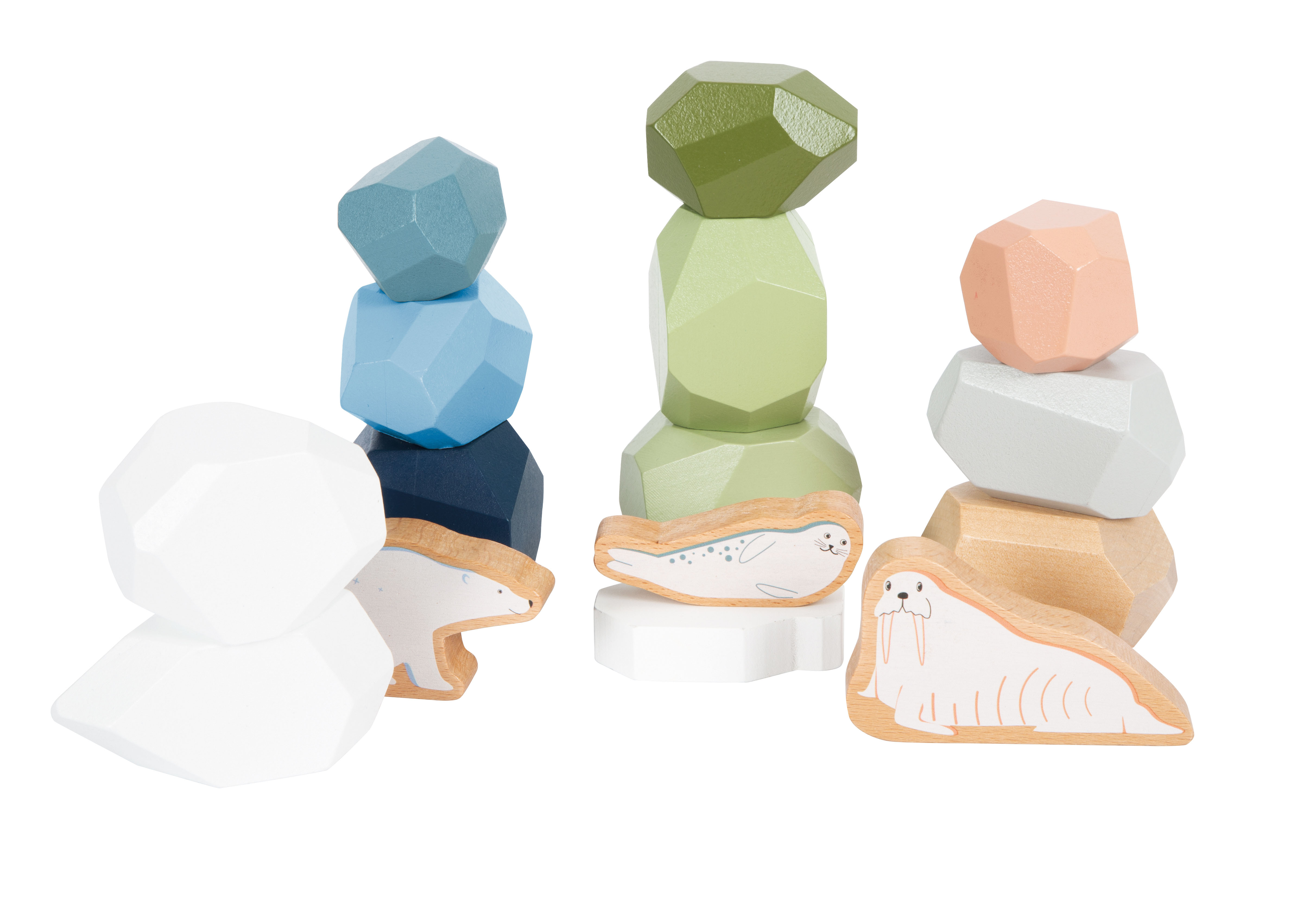 Balanciersteine aus Holz „Arctic“ für Kinder