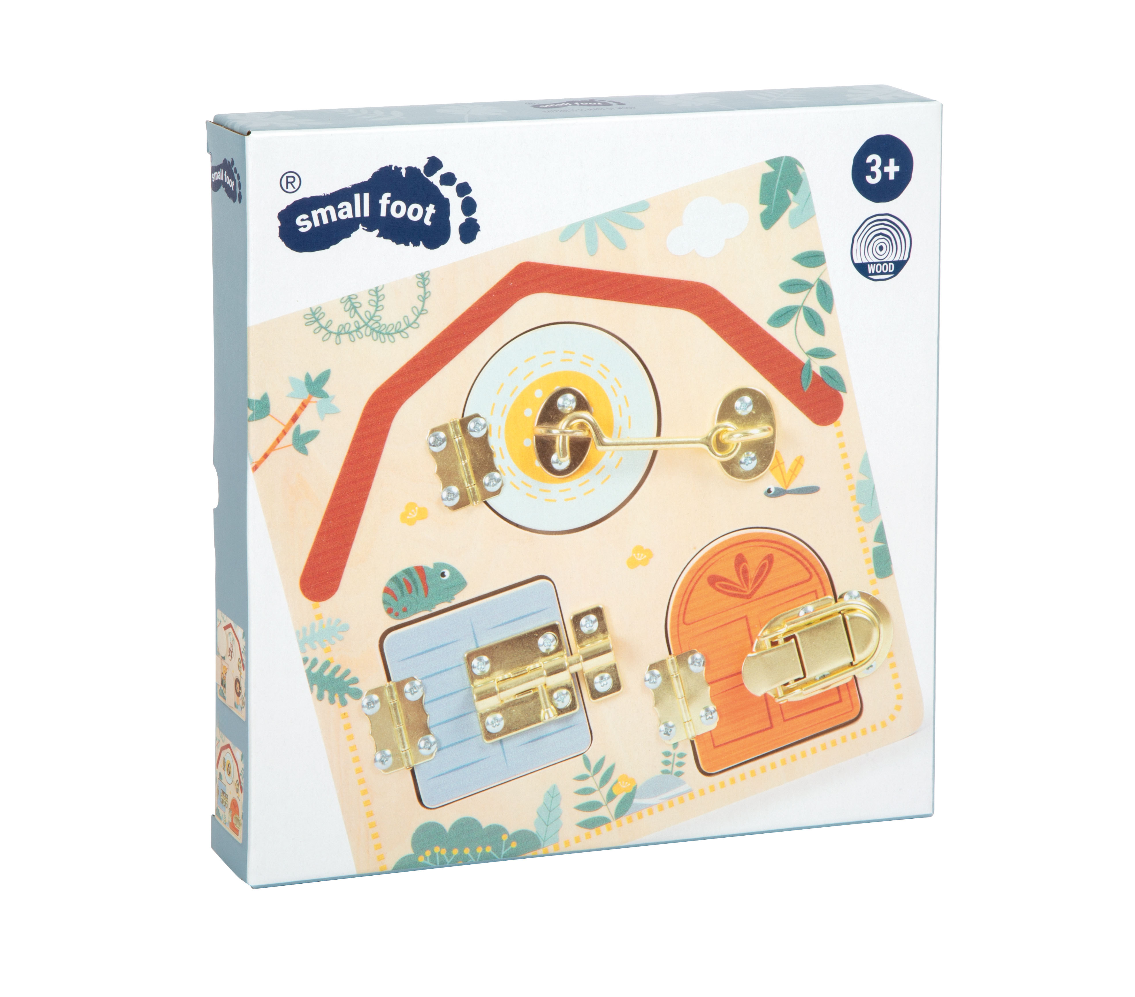 Motorikbrett Schloss und Riegel „Safari“ für Kinder