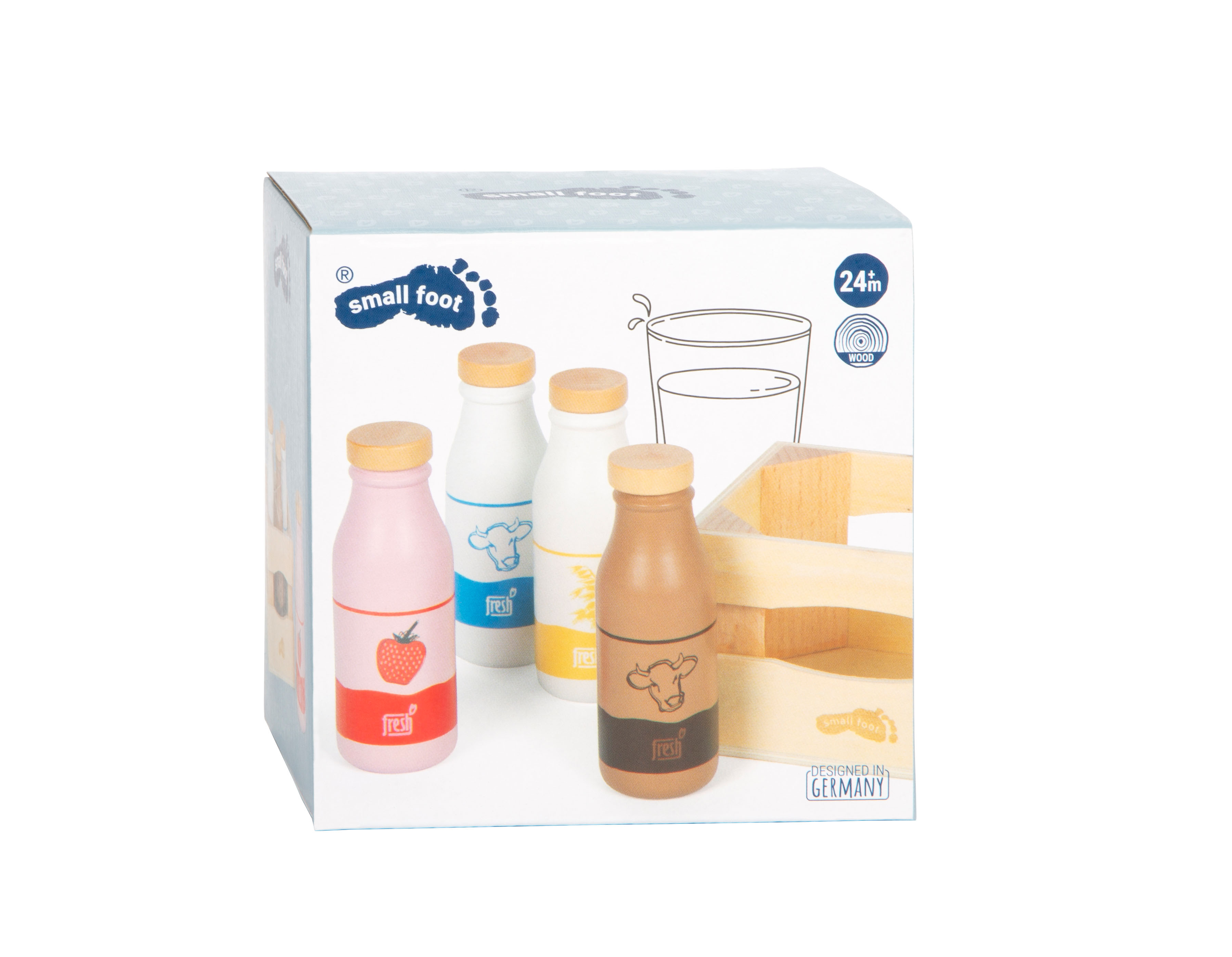 Kiste mit Milchgetränken fresh in der Verpackung