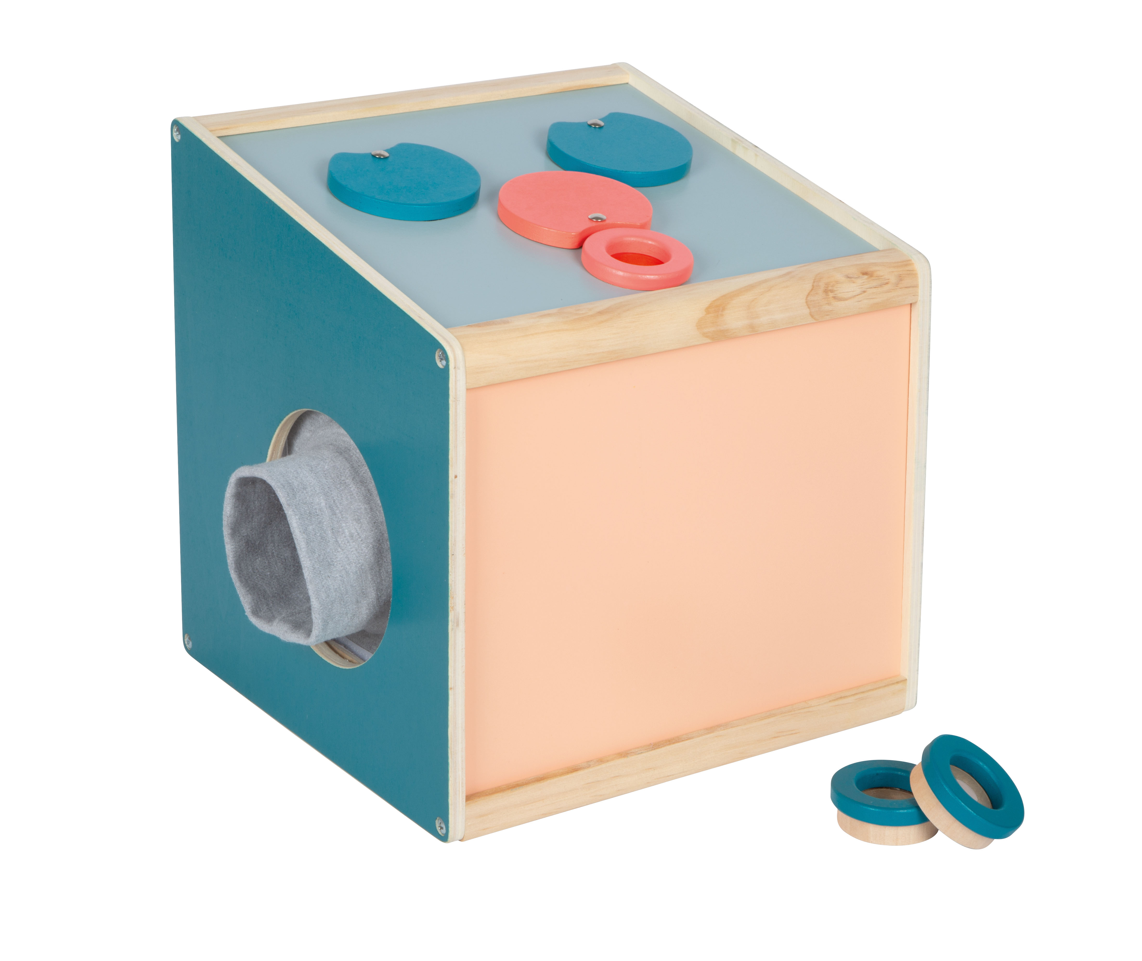 Sinnesbox mit Öffnung und Linsen