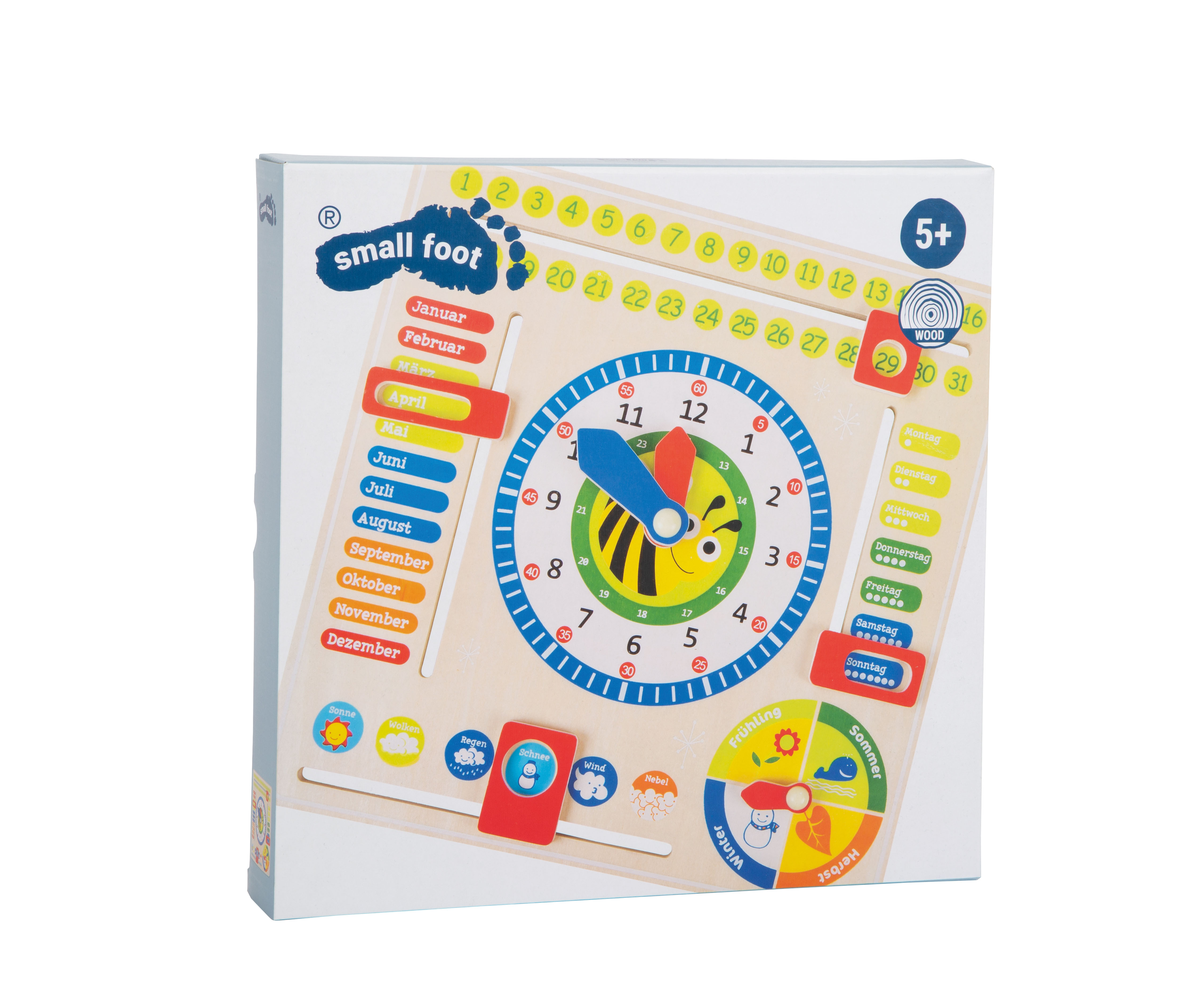 Lerntafel Datum, Uhr- & Jahreszeiten DE für Kinder