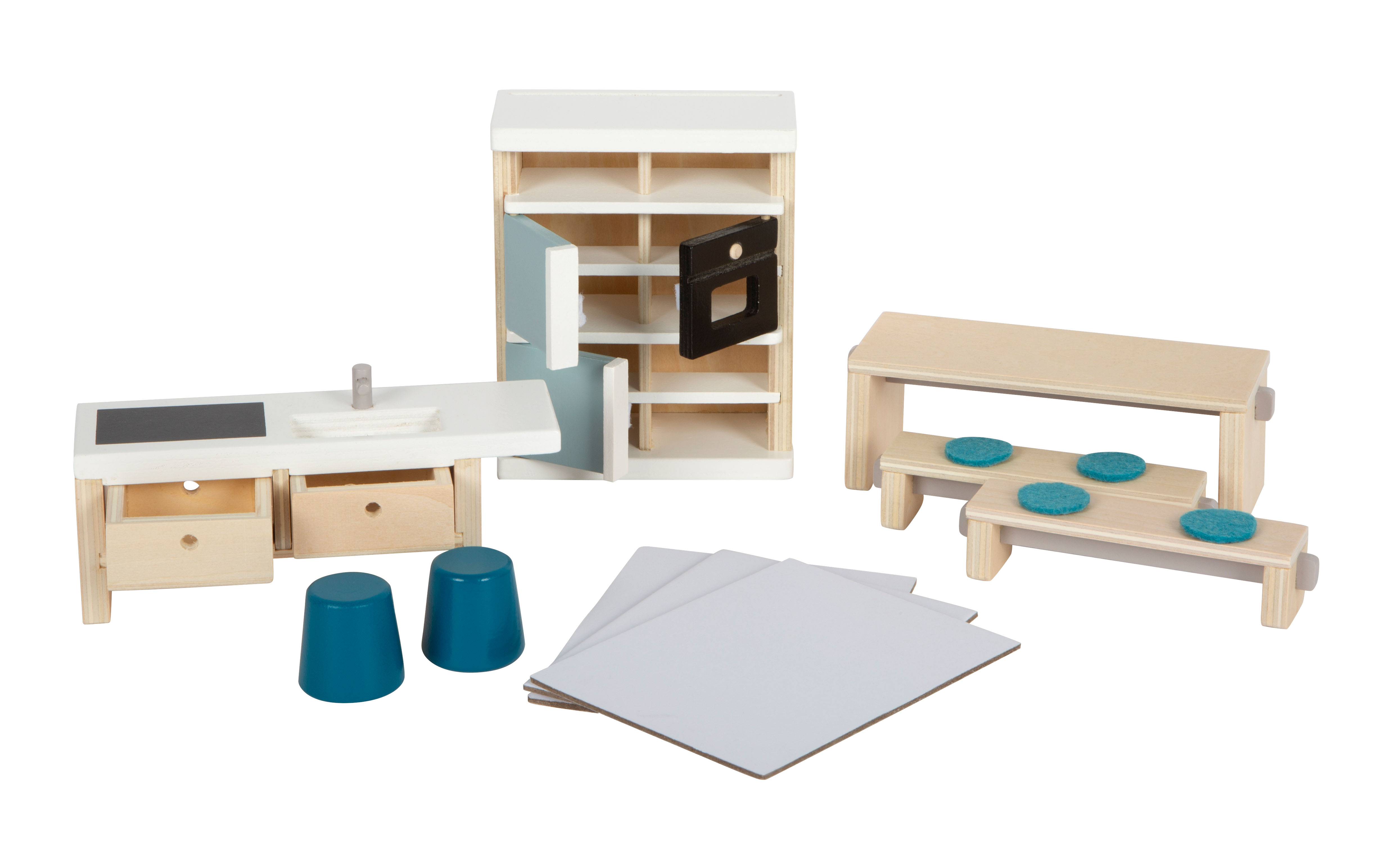 Puppenhaus Küche mit Küchenmöbeln