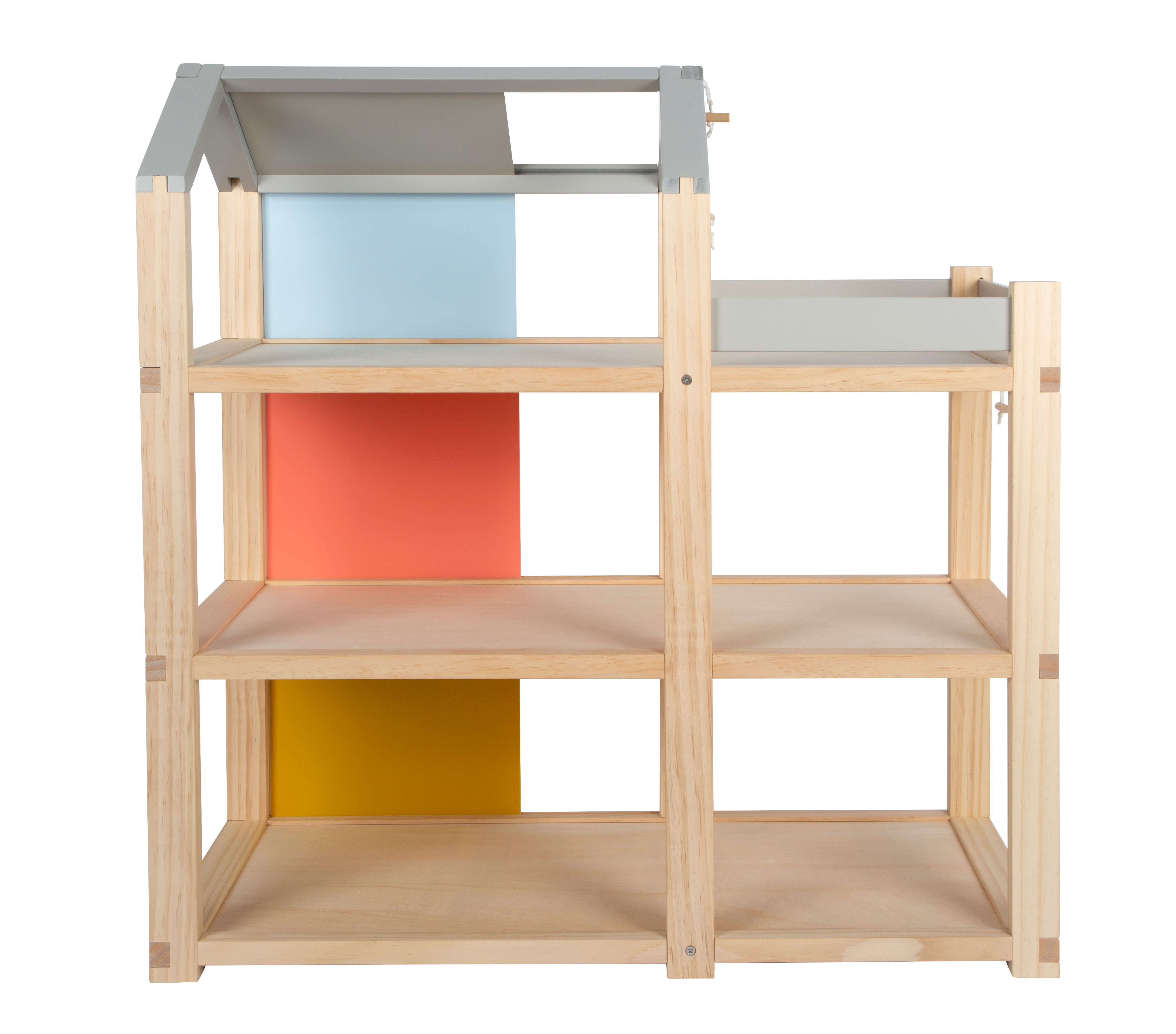 Holz-Puppenhaus mit offener Front