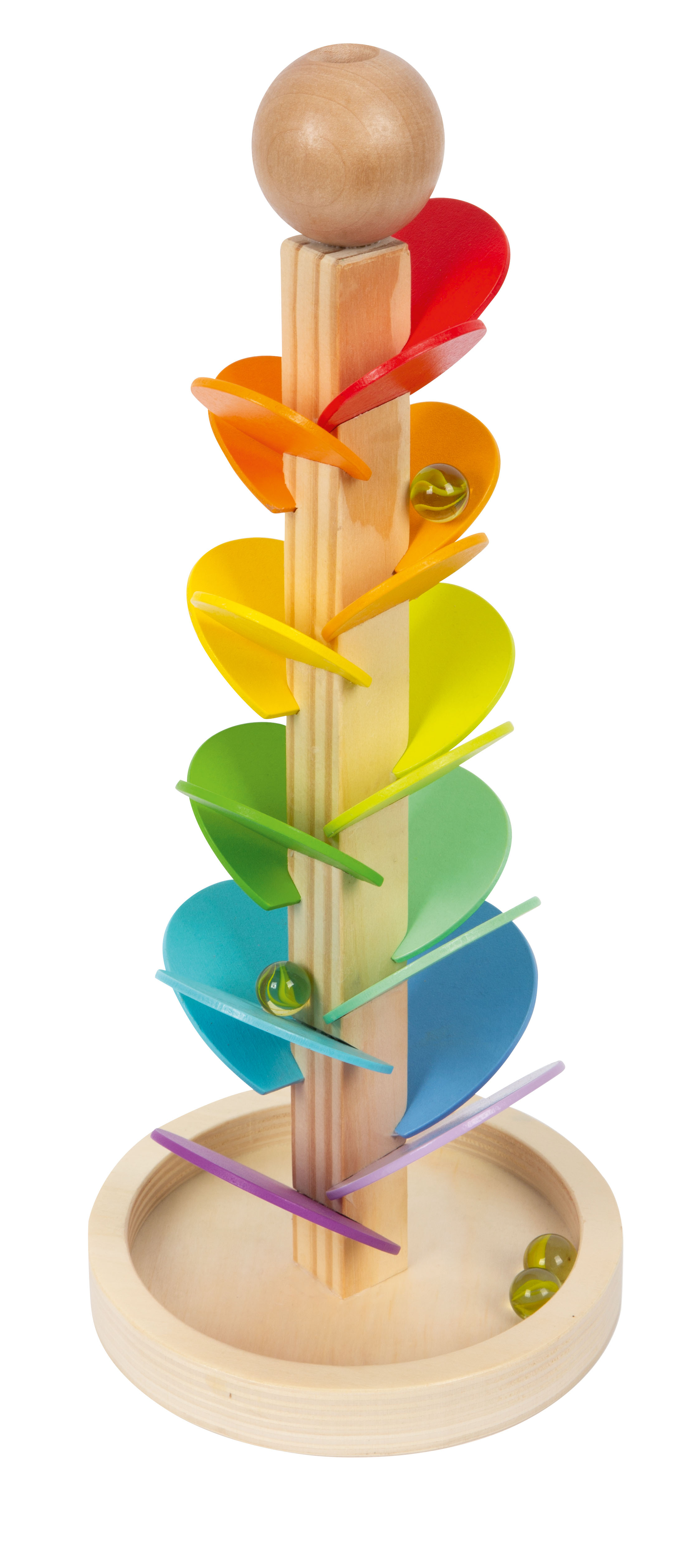 Klang-Murmelbahn Regenbogen aus Holz bunt