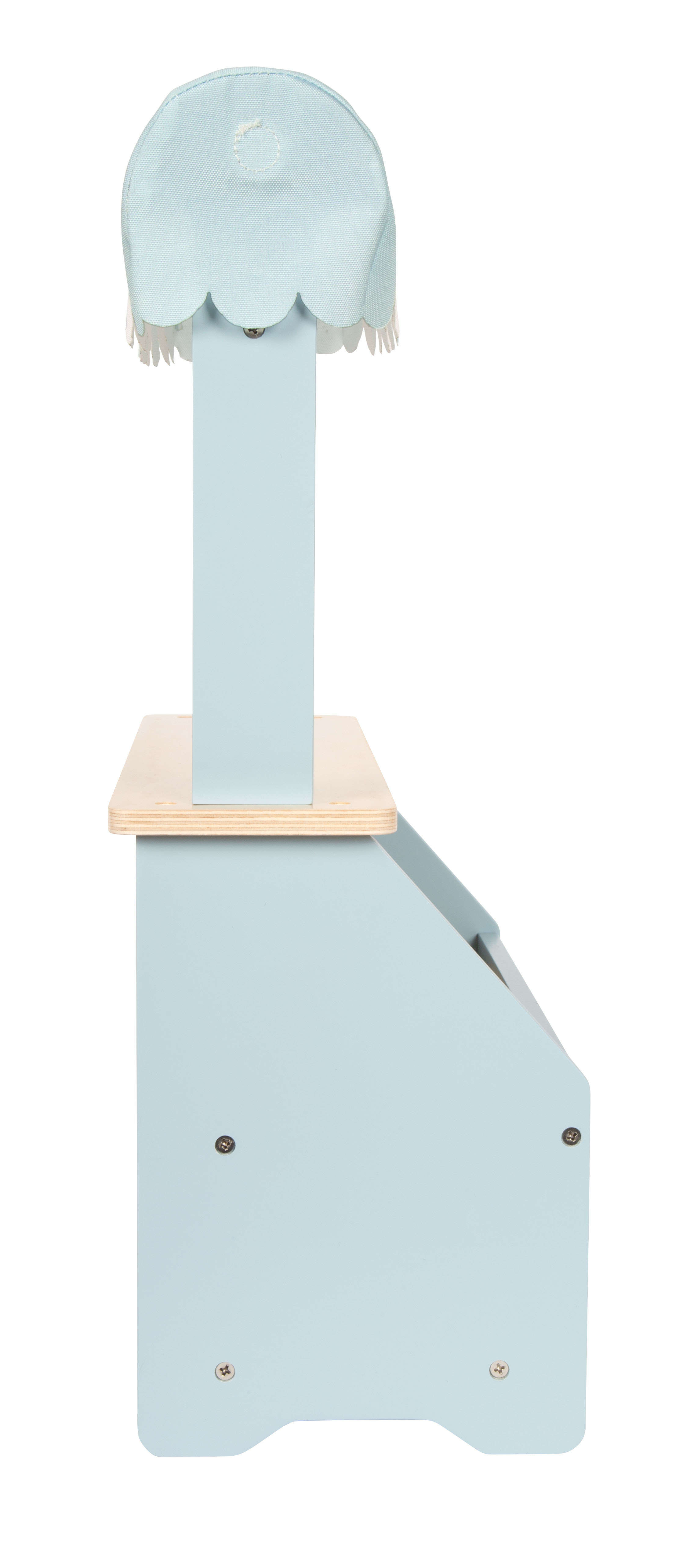 Kaufladen kompakt blau von der Seite