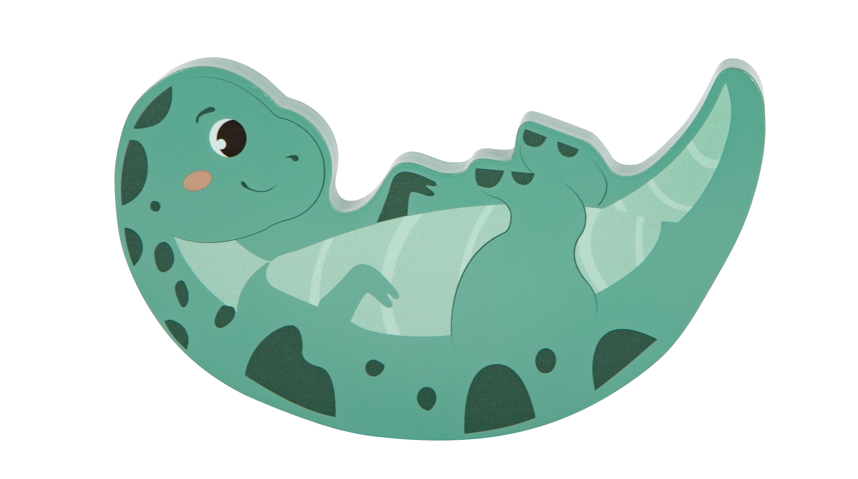 Sechs bunte Dinosaurier-Eier aus Holz