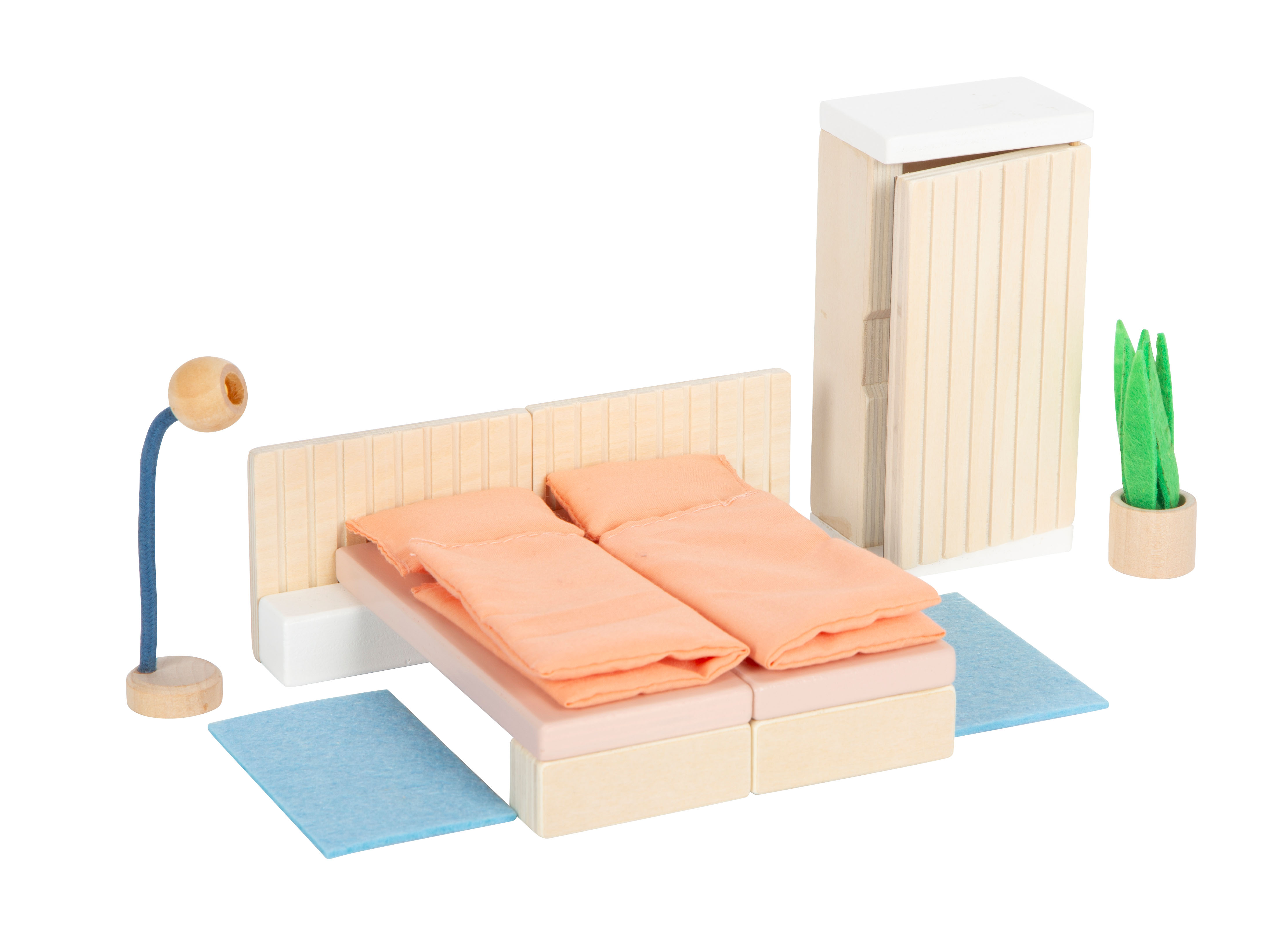 Puppenhausmöbel Schlafzimmer Doppelbett Schrank