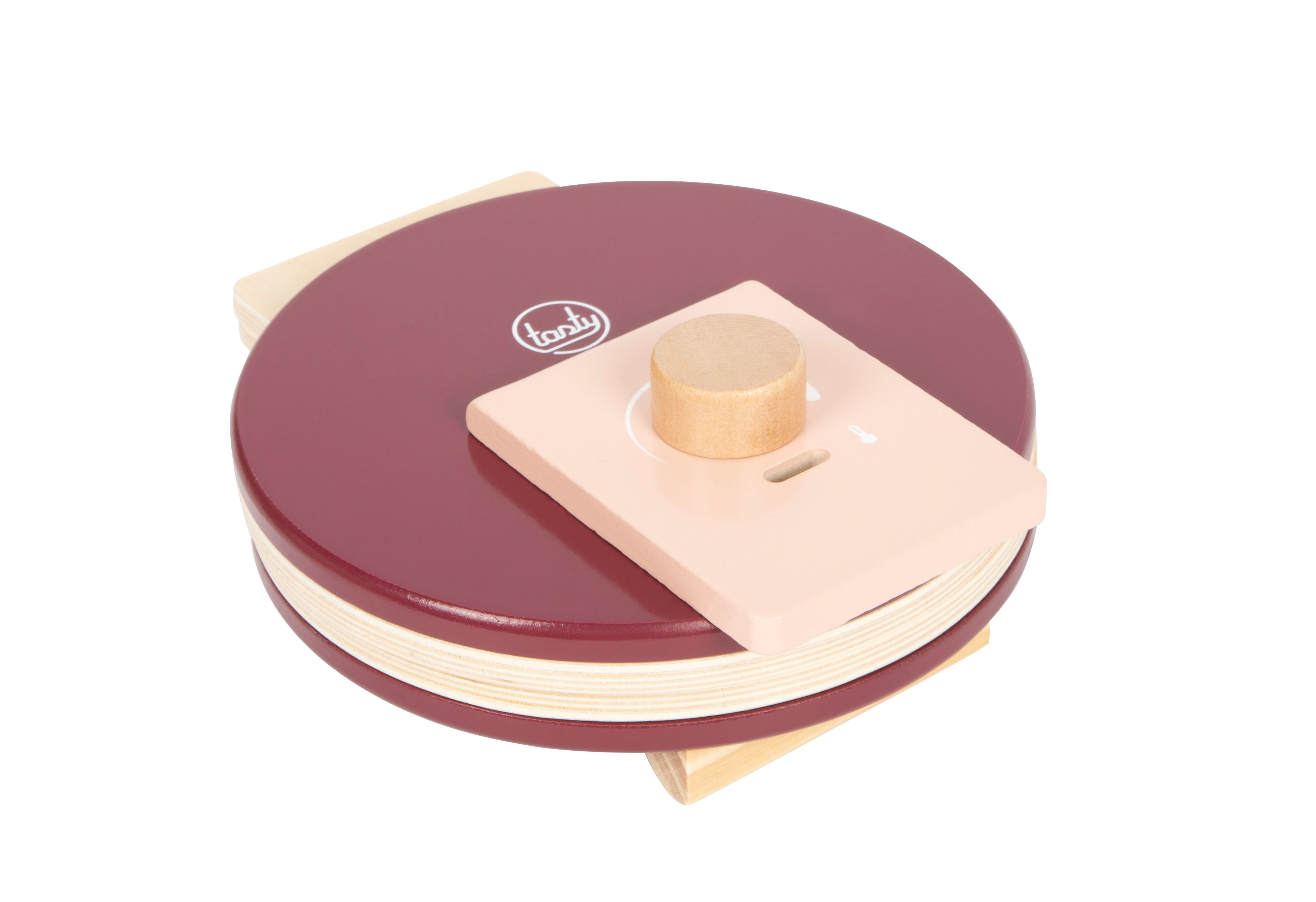 Wheel, Wooden polar, Pink base, Round disc, Tactile toy