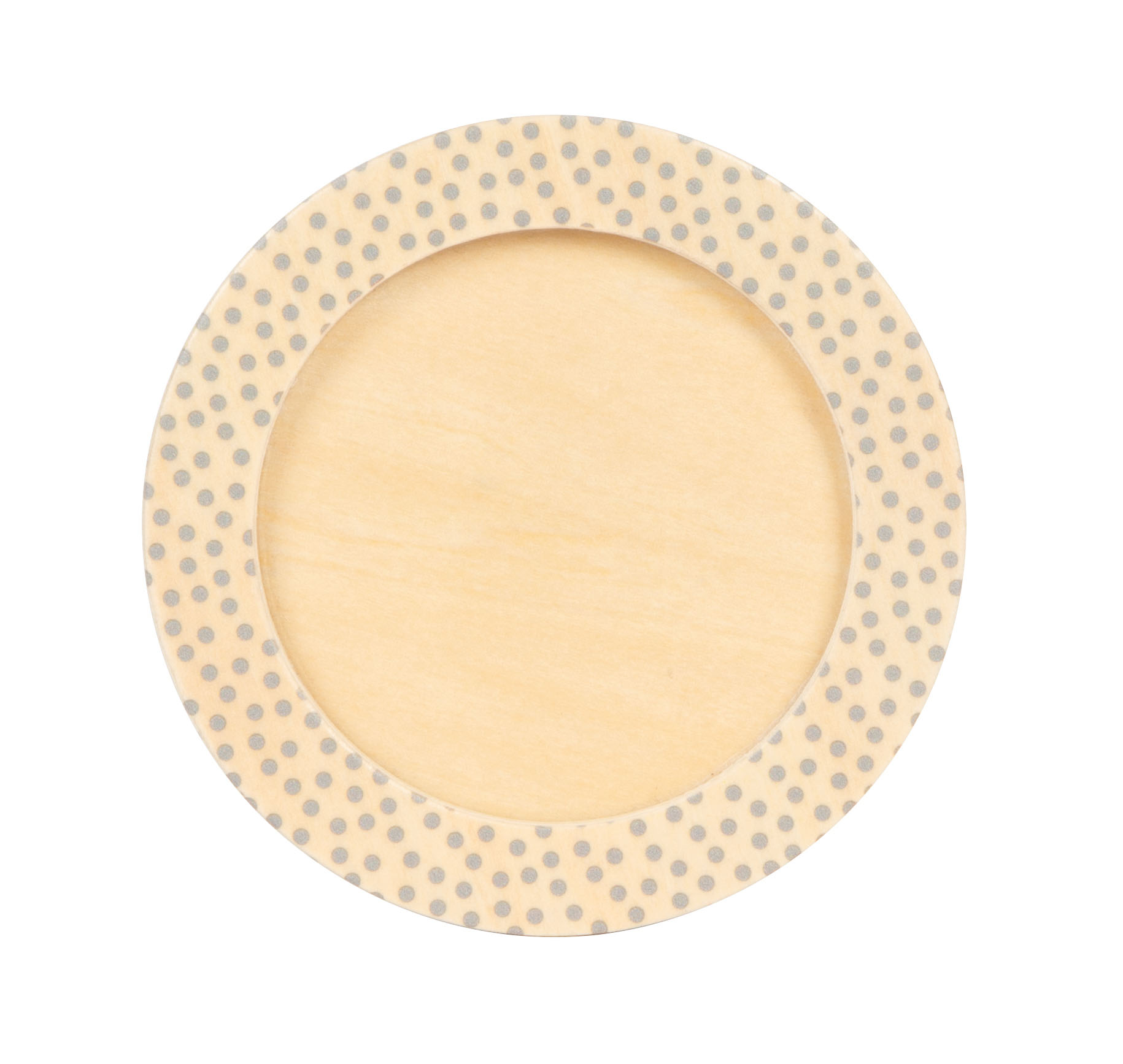 Spielzeug-Teller aus Holz mit Punkten