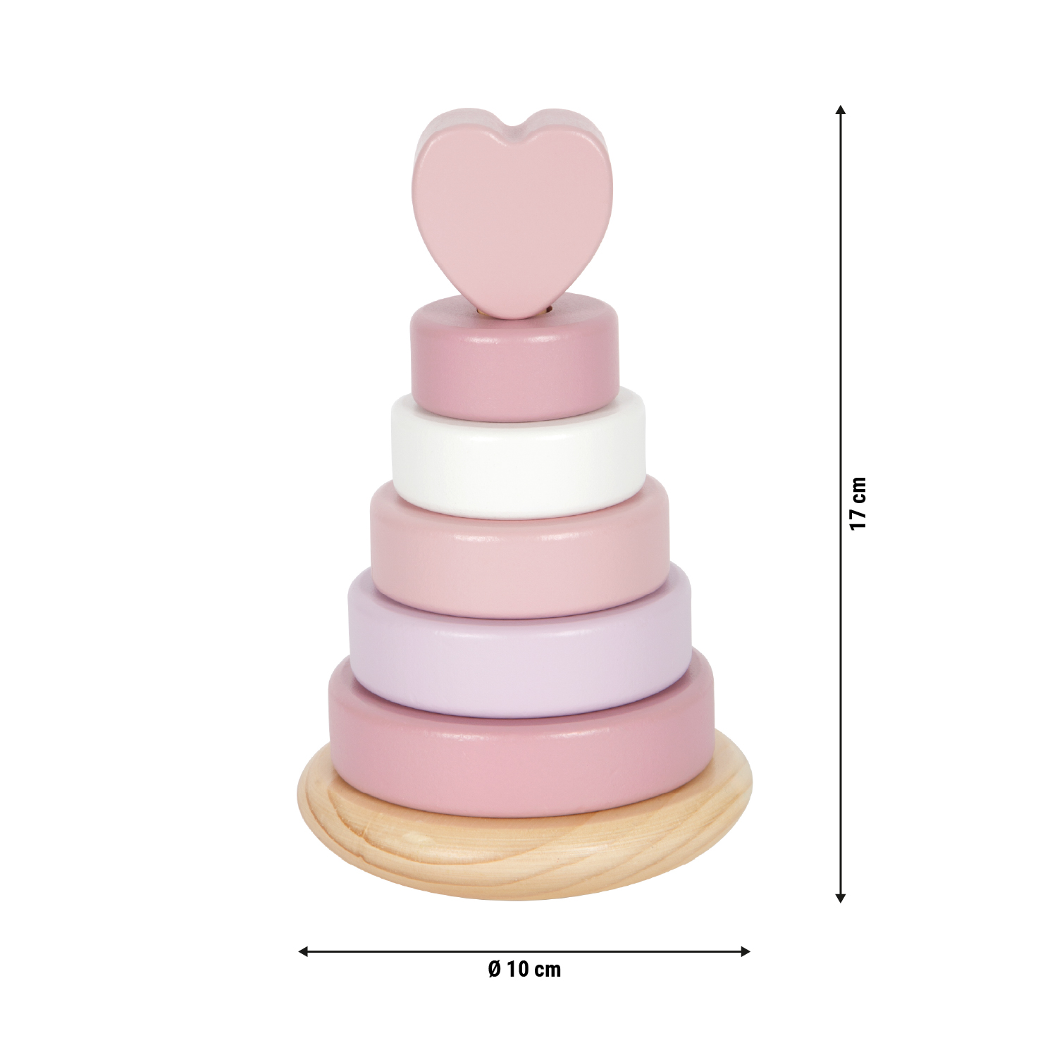 Stapelturm rosa Größenskizze