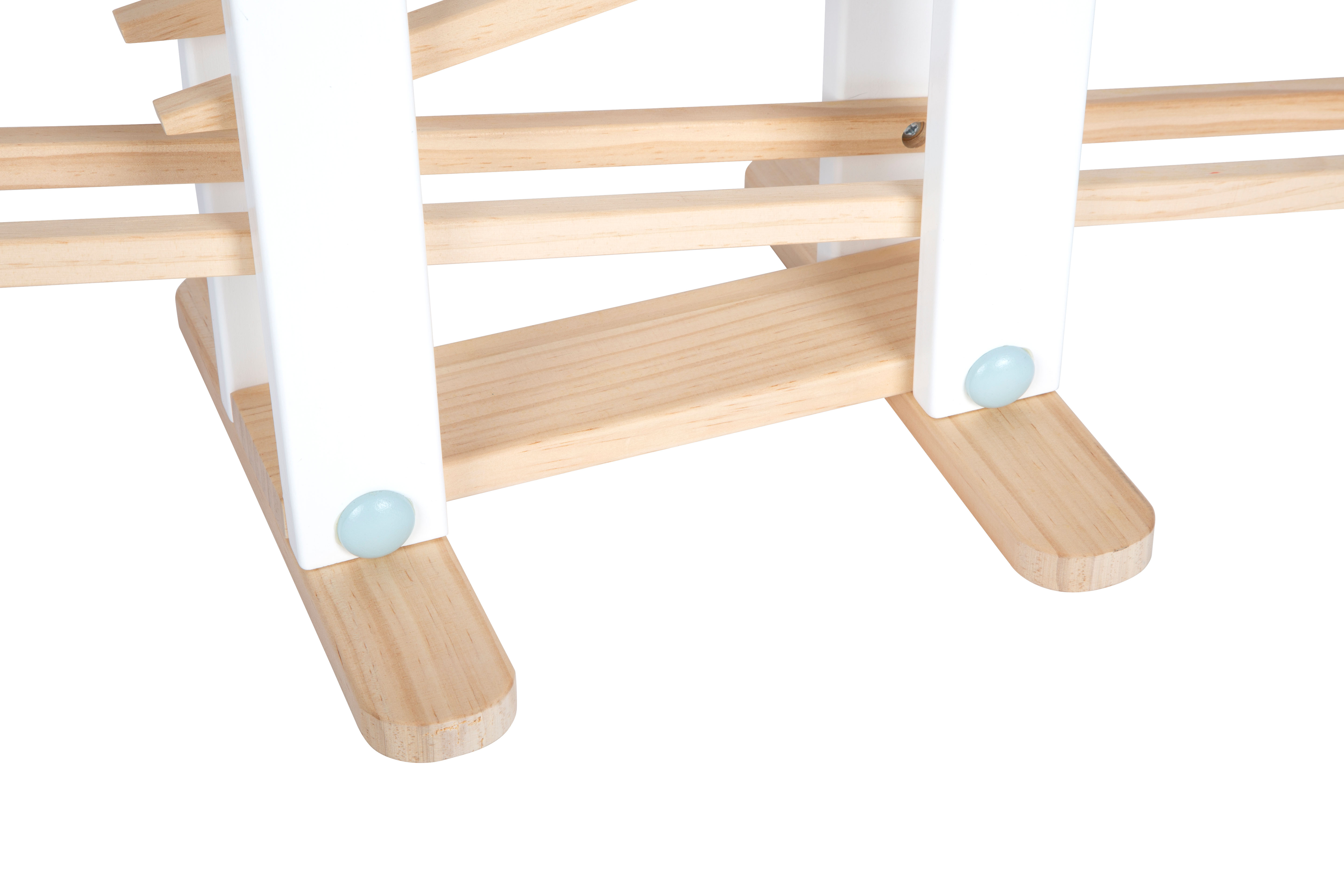 Kugelbahn aus Holz mit breitem Standfuß