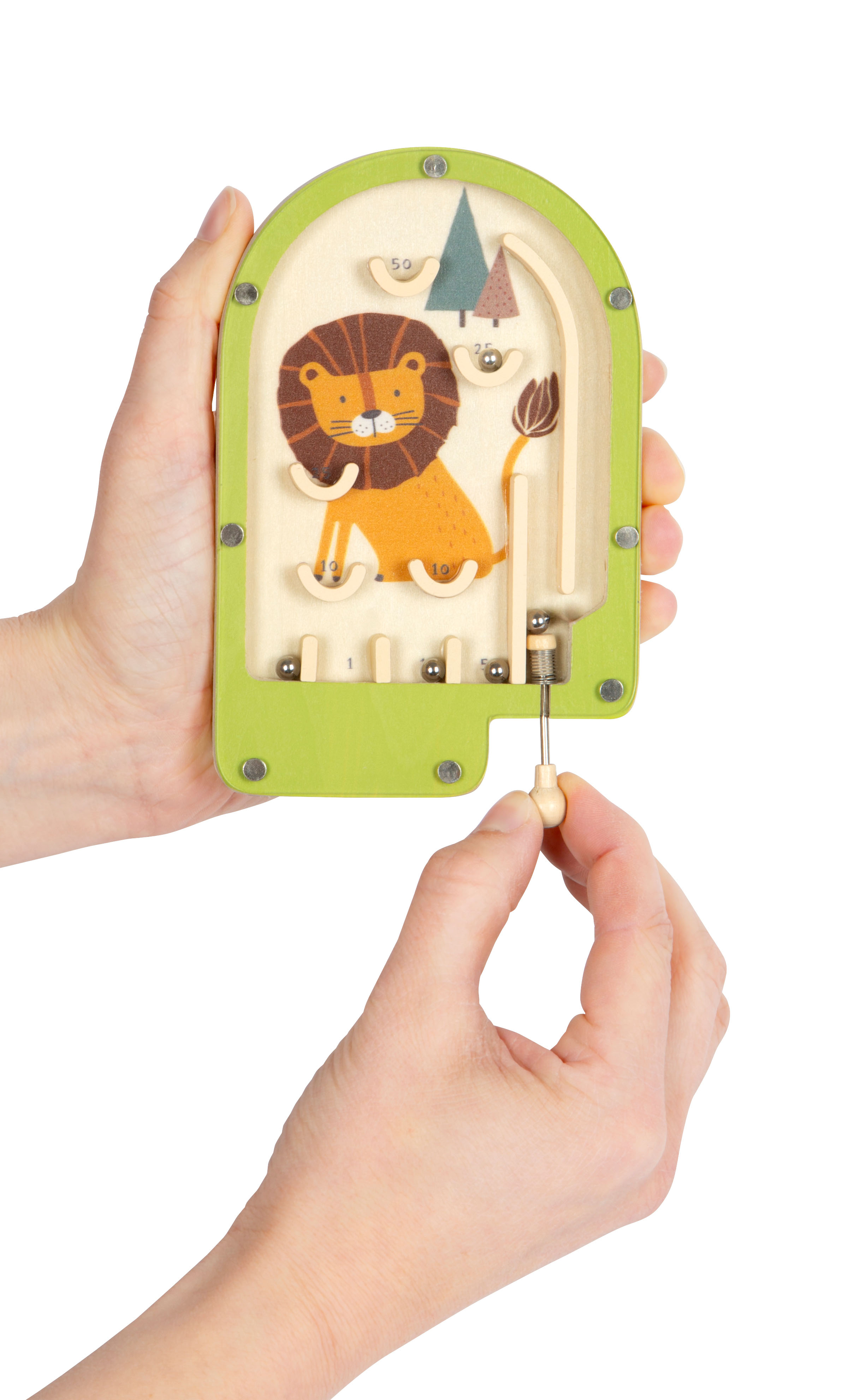 Kleines Handflipperspiel aus Holz für Kinder