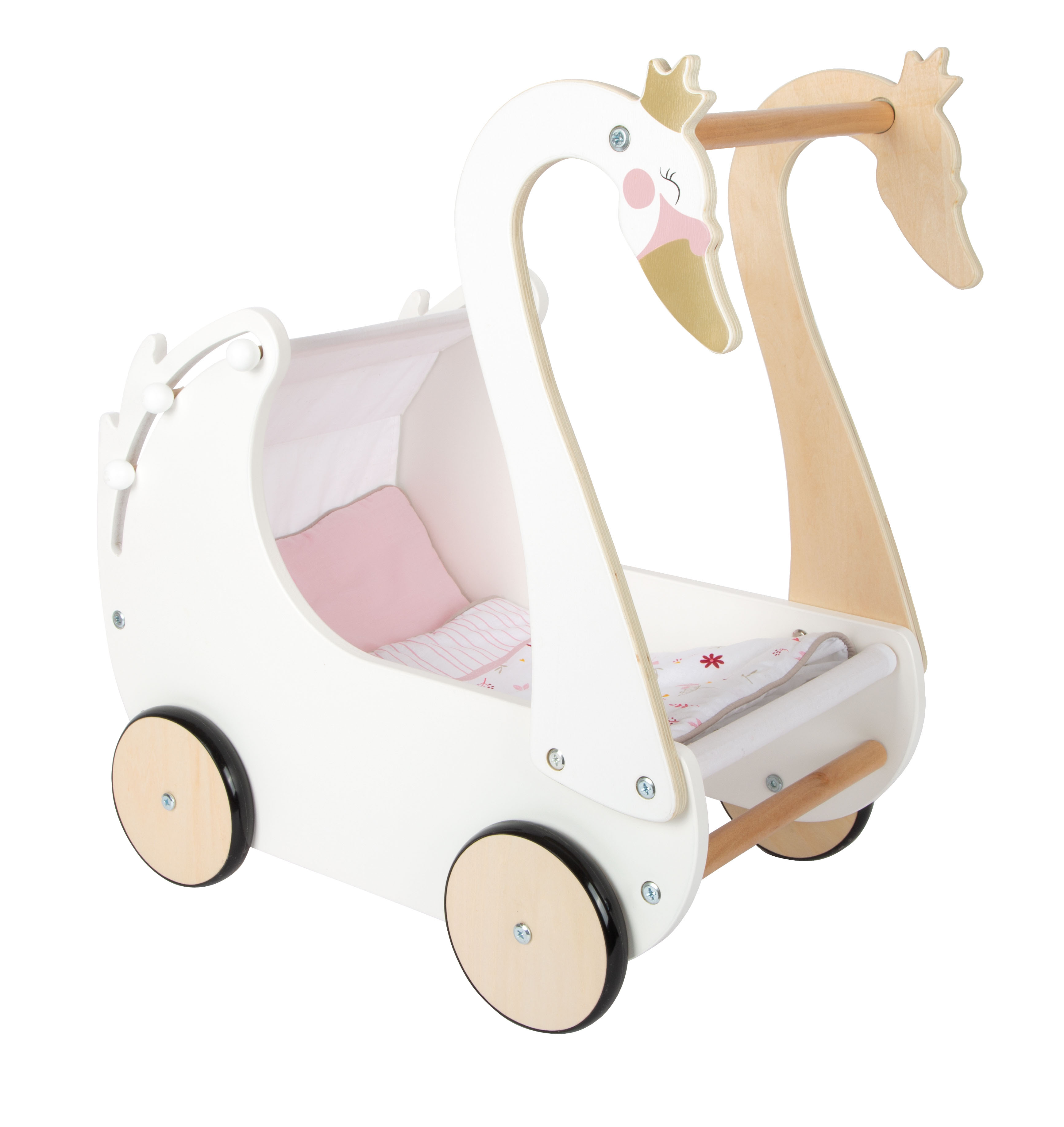 Puppenwagen Schwan für Kinder