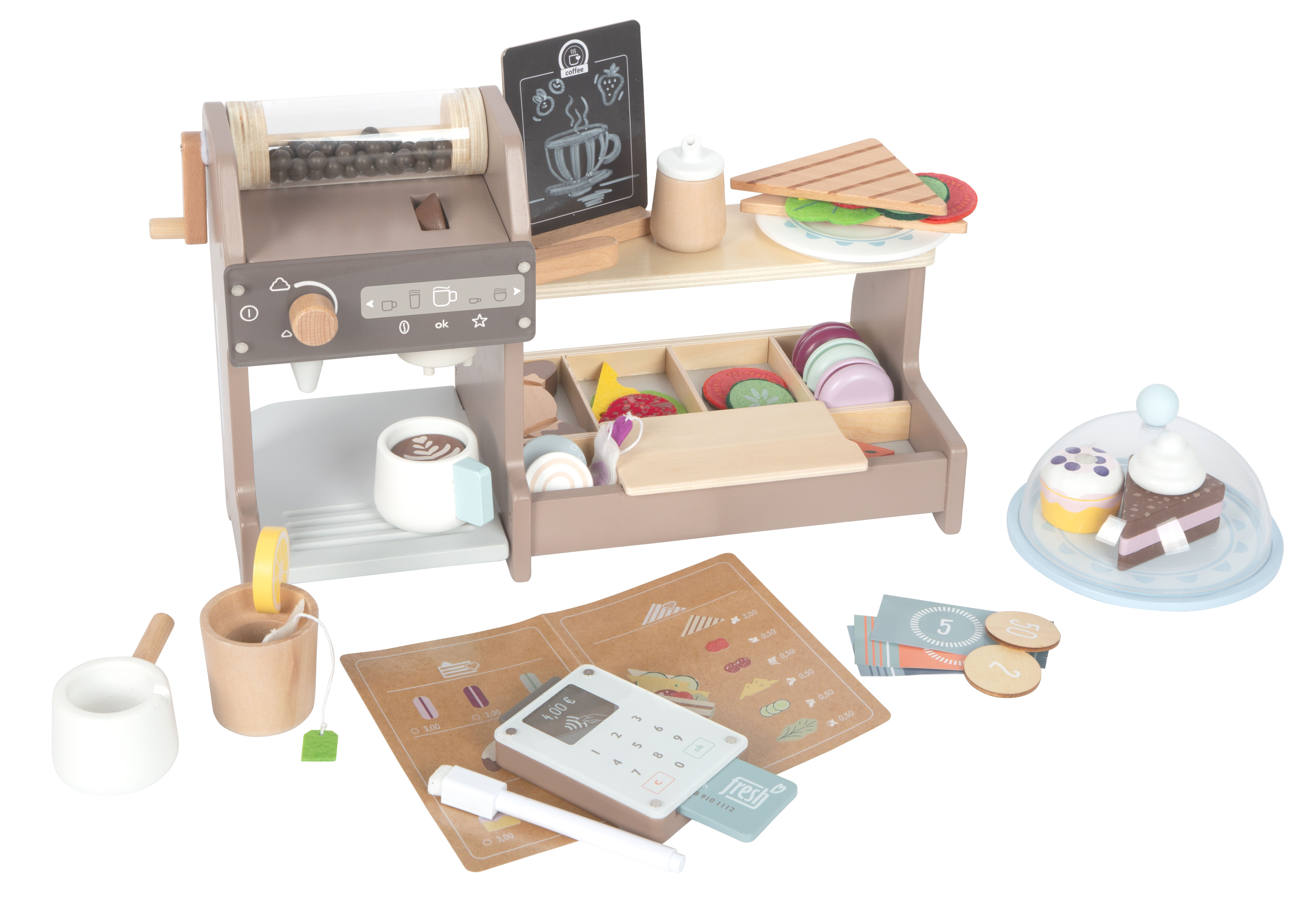 Barista-Café-Set mit Tresen Kaffee Snacks