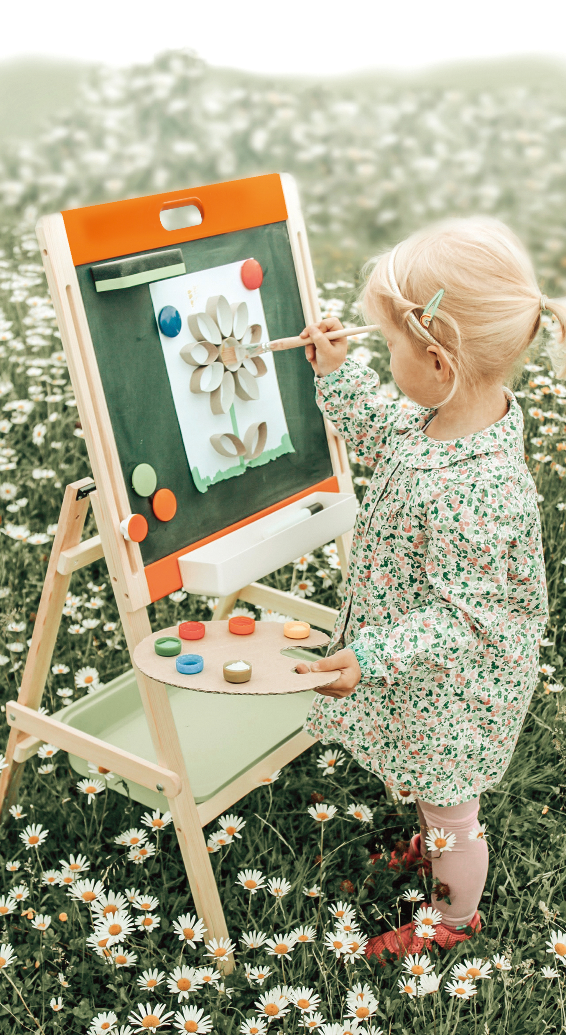 Kreide- und Magnettafel für Kinder