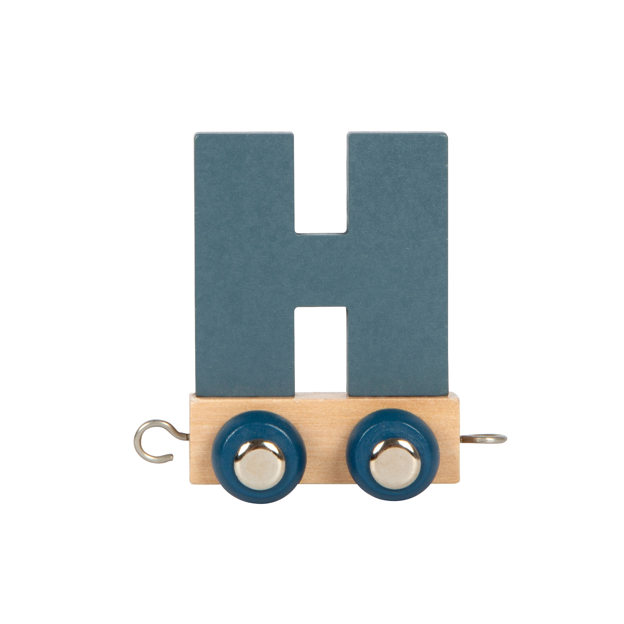 Blauer Buchstabenzug H aus Holz