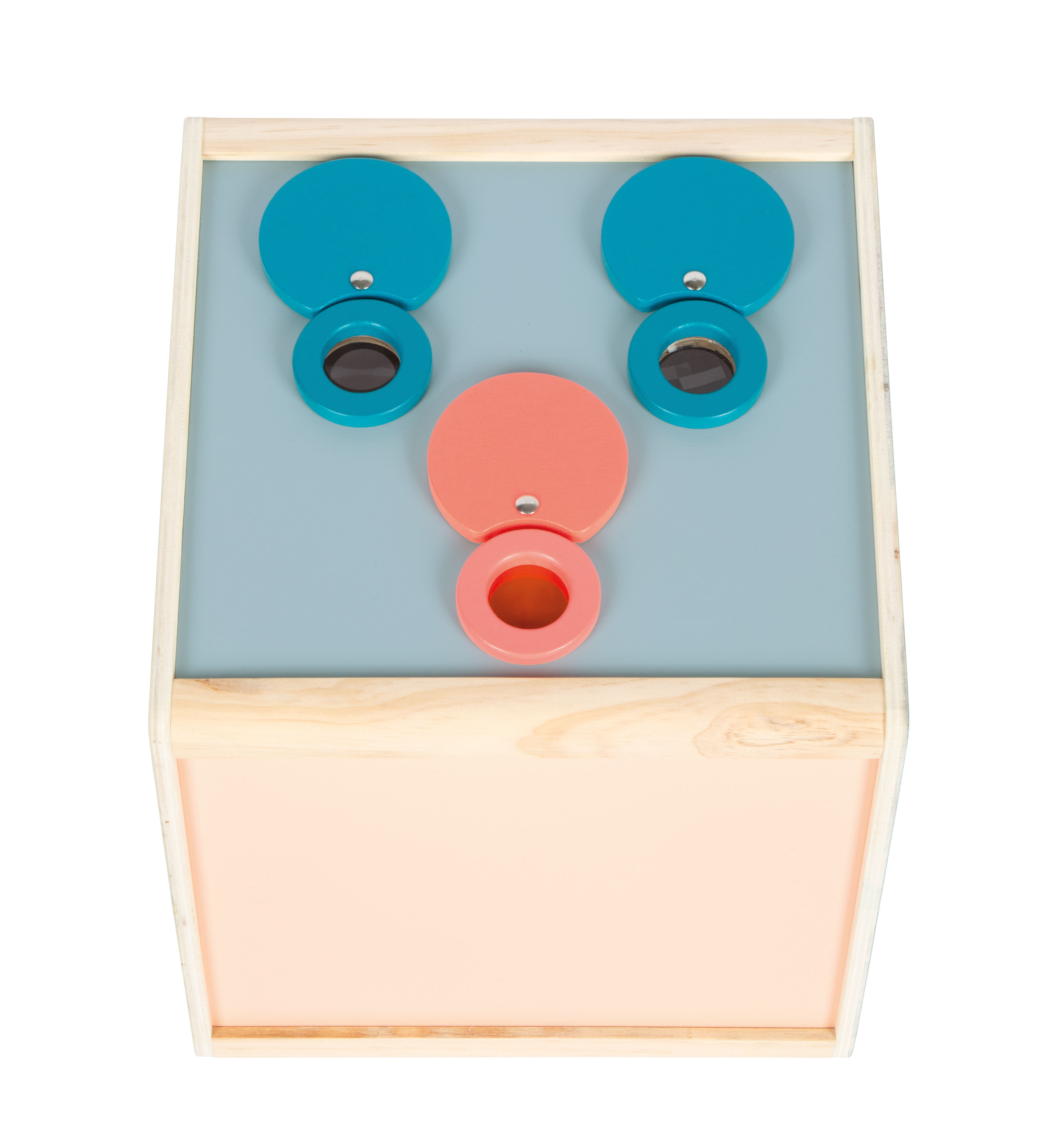 Sinnesbox mit Lupe und Prisma-Linse