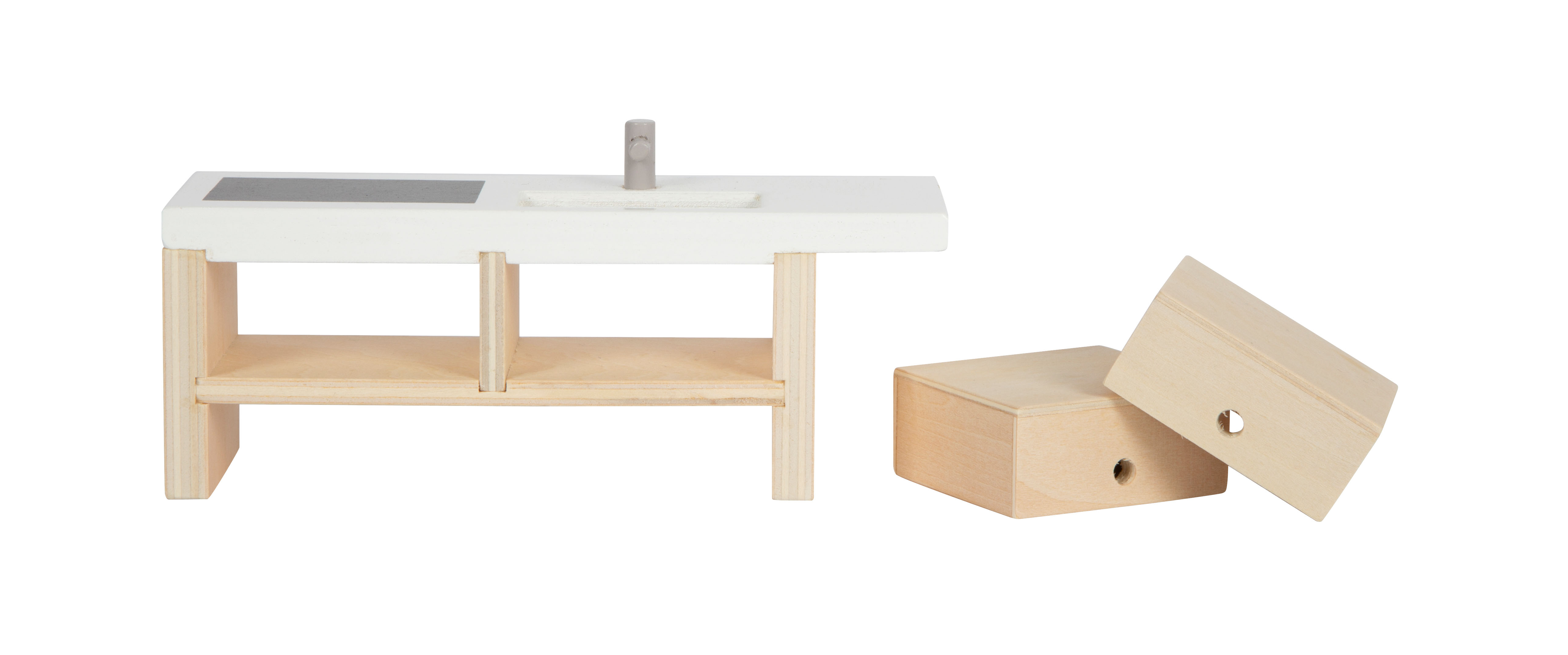 Puppenhaus Kochzeile mit Waschbecken und Herd