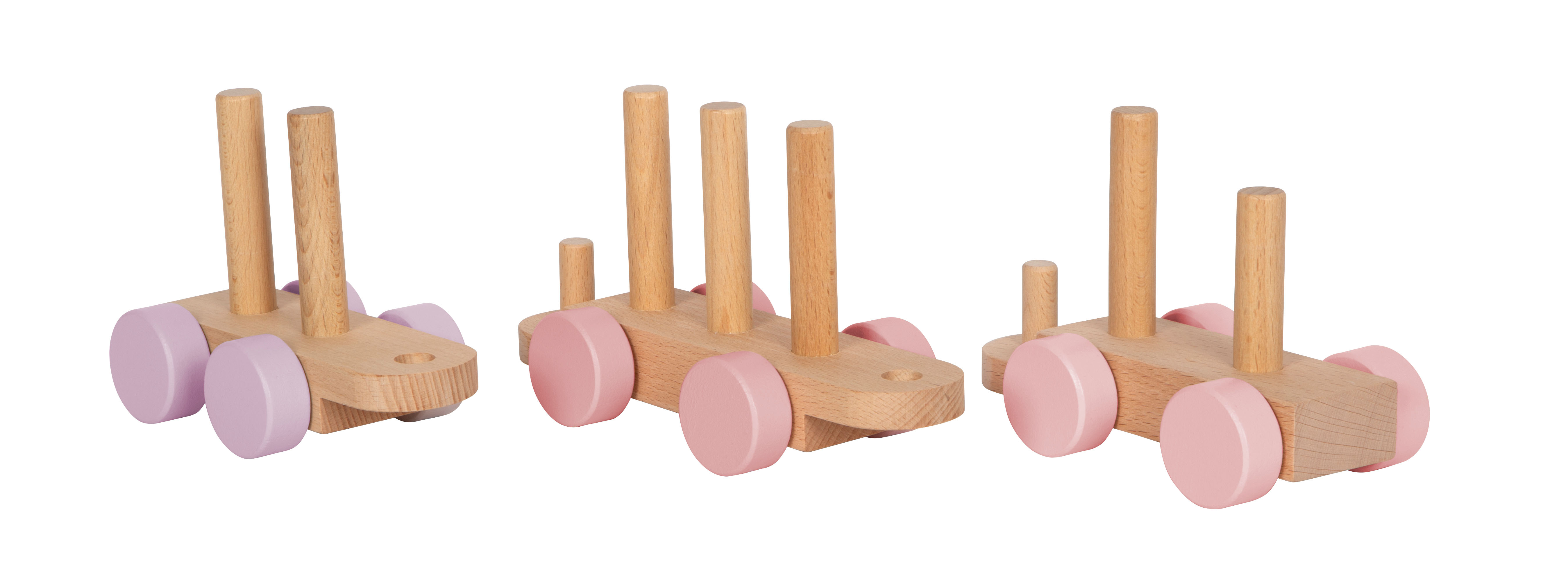 drei Wagons aus Holz