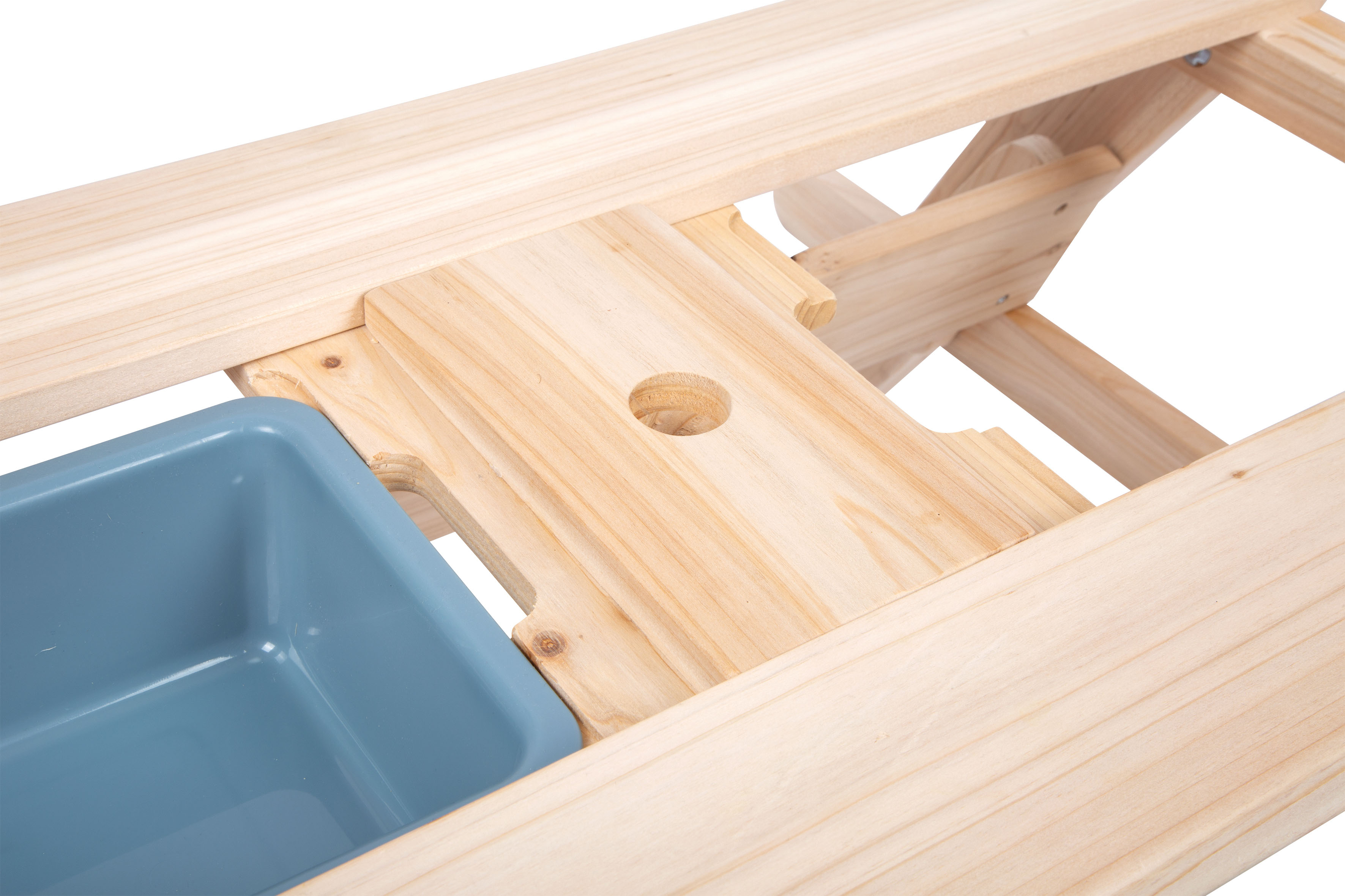 Matschtisch aus Holz mit rausnehmbaren Wannen