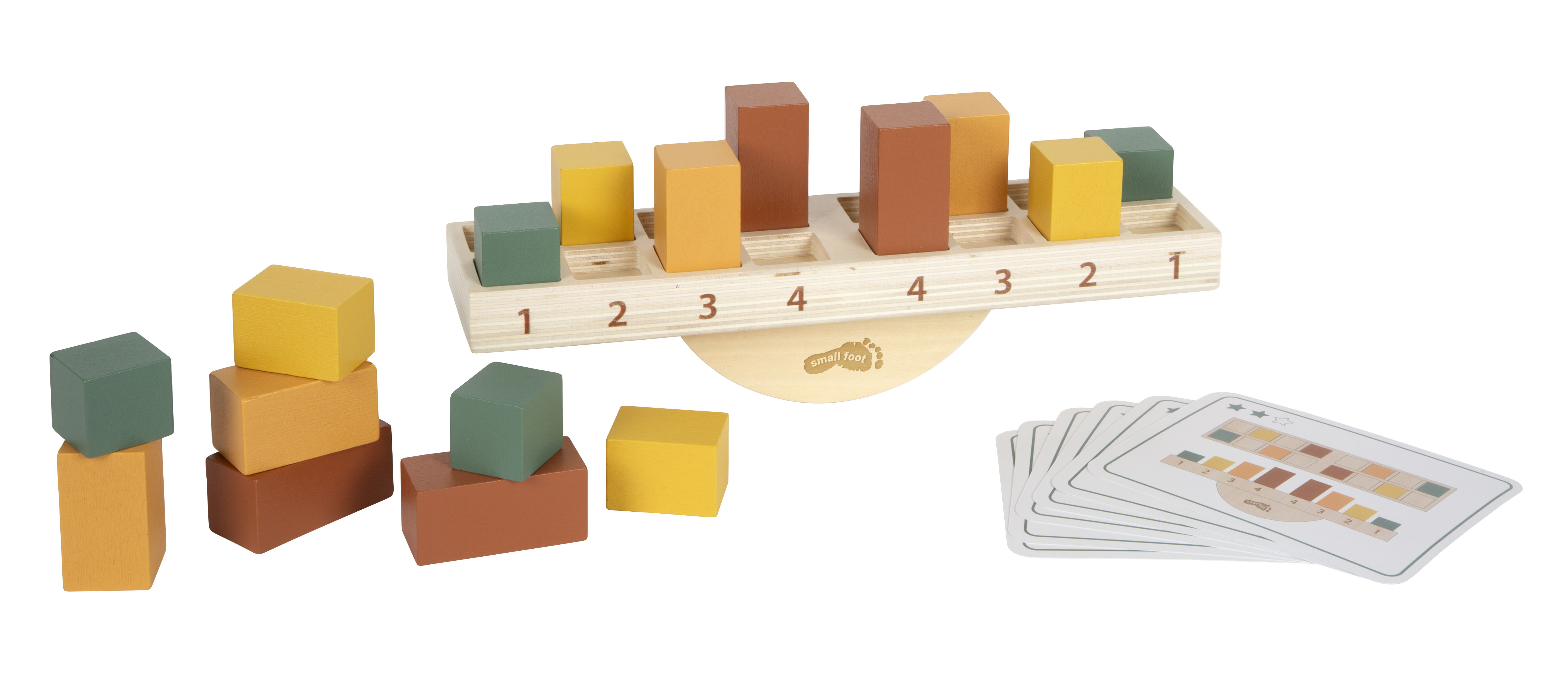 Montessori Balancierspiel mit Aufbau nach Kartenvorlage