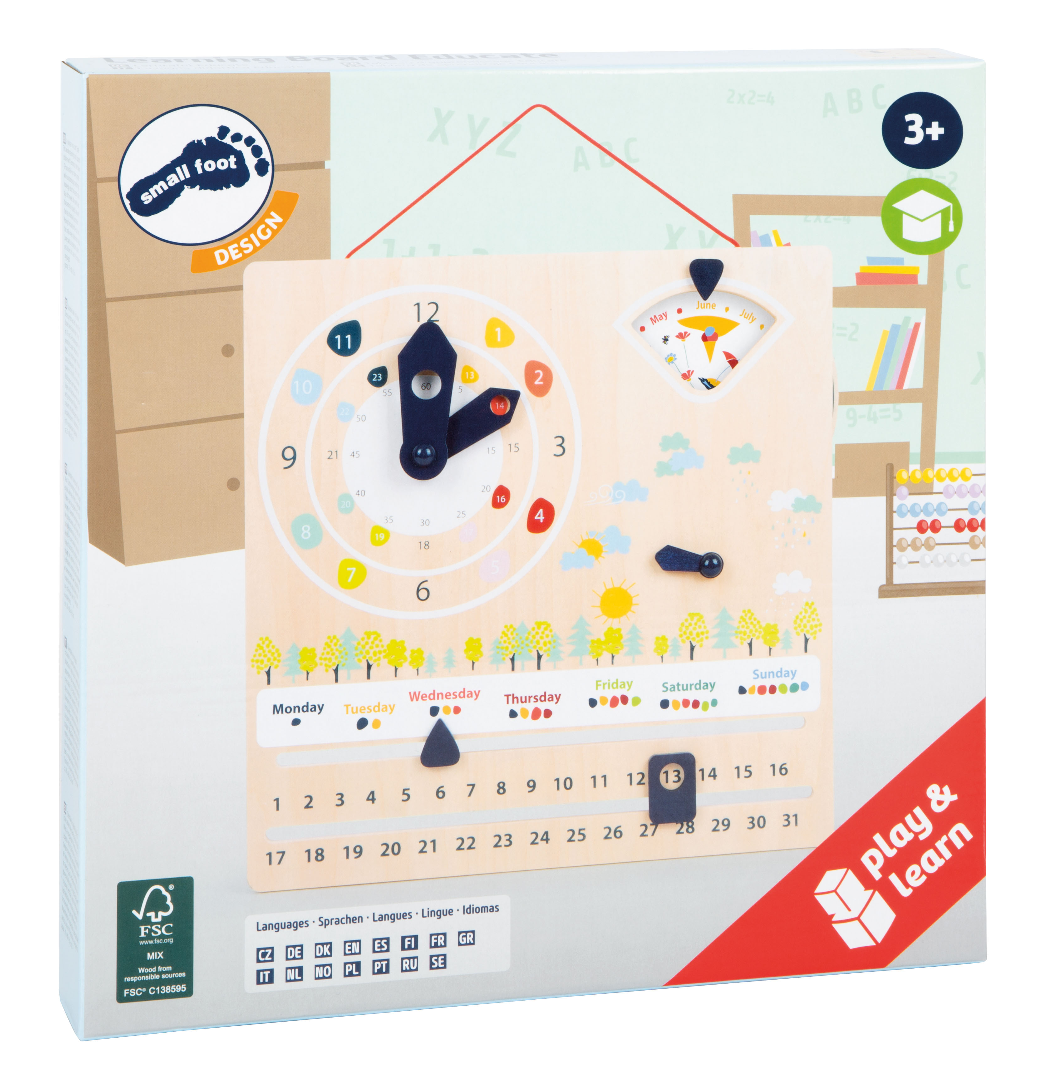 Lernuhr mit Kalender „Educate“ für Kinder