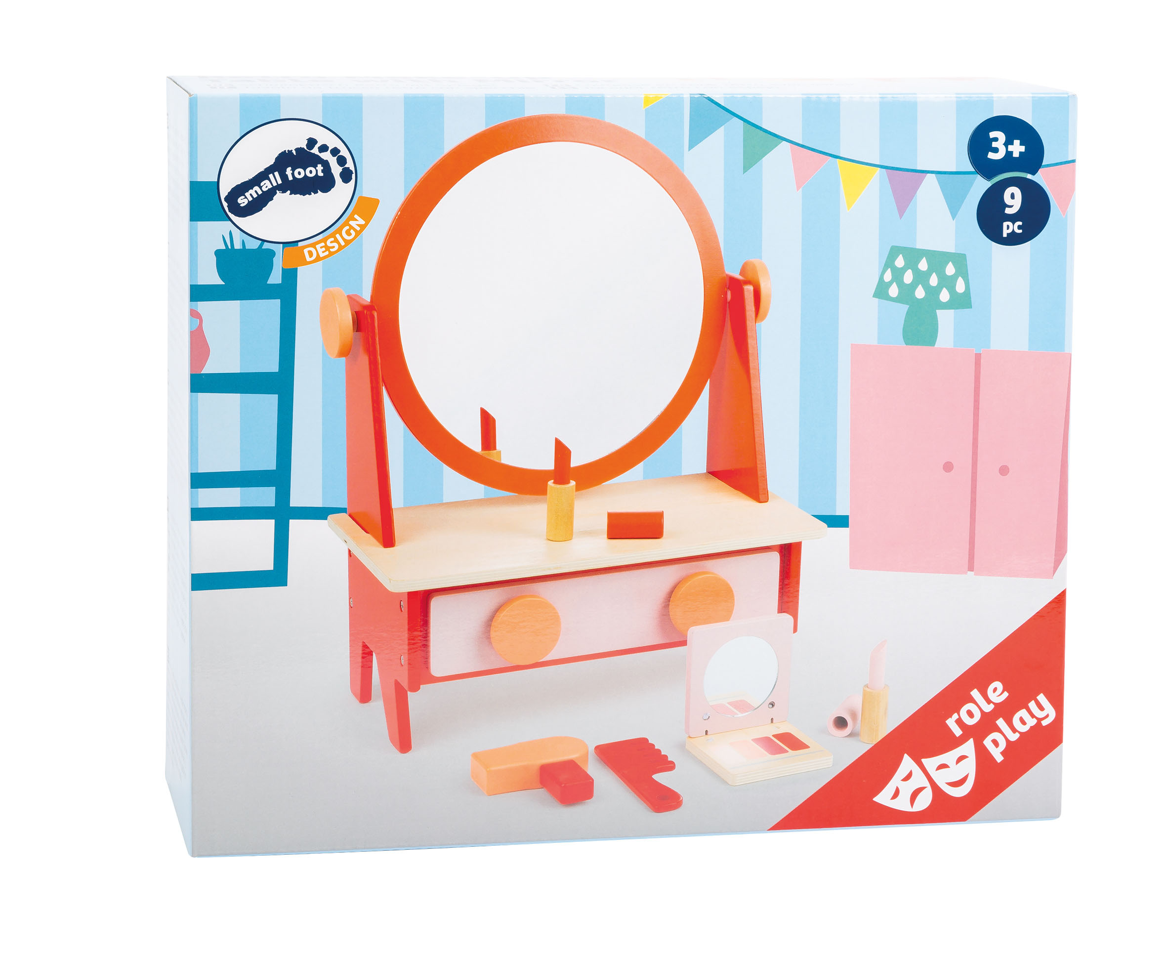 Schminktisch Retro mit Spiegel für Kinder