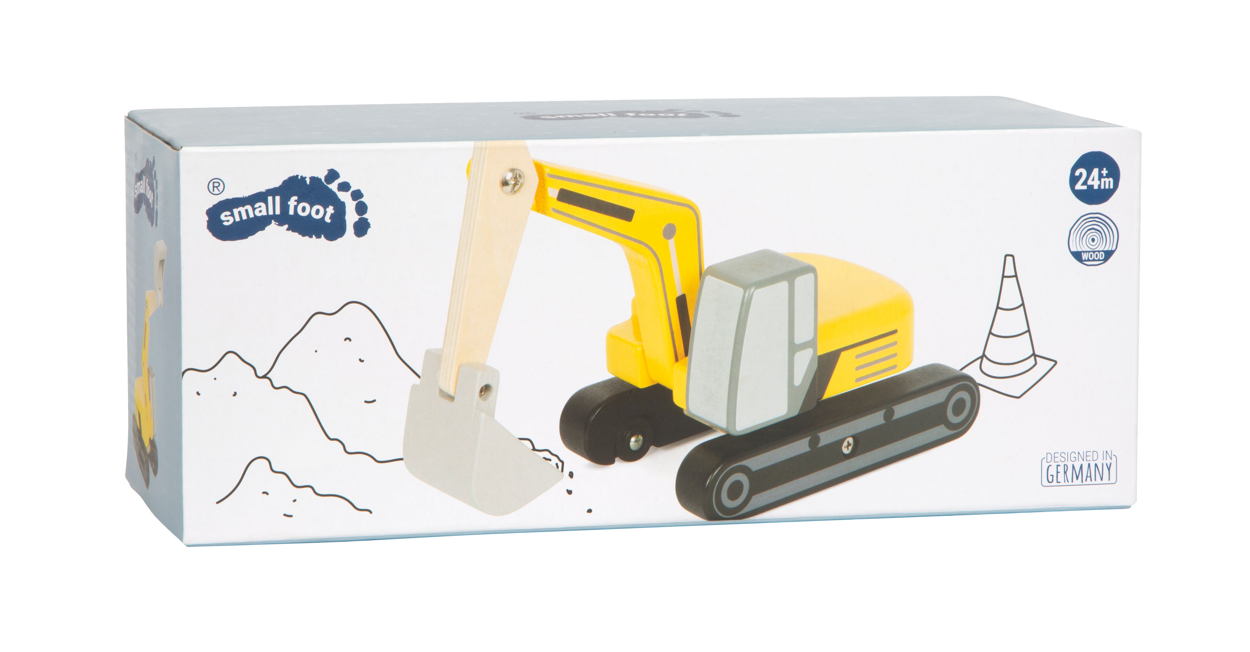 Verpackung Schaufelbagger mit Kabine