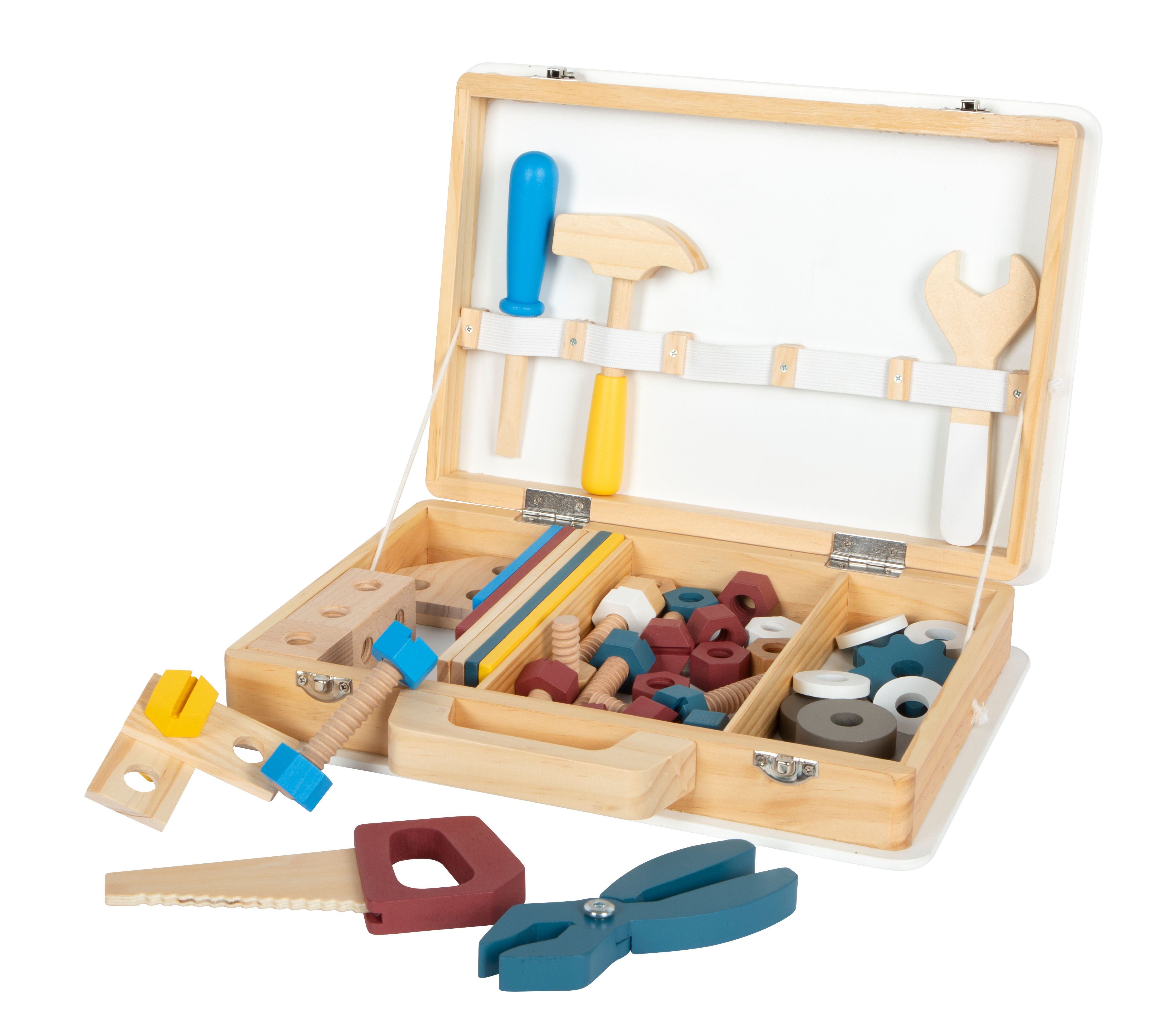 Werkzeugkoffer Workshop Fächer Säge Zange Konstruktion