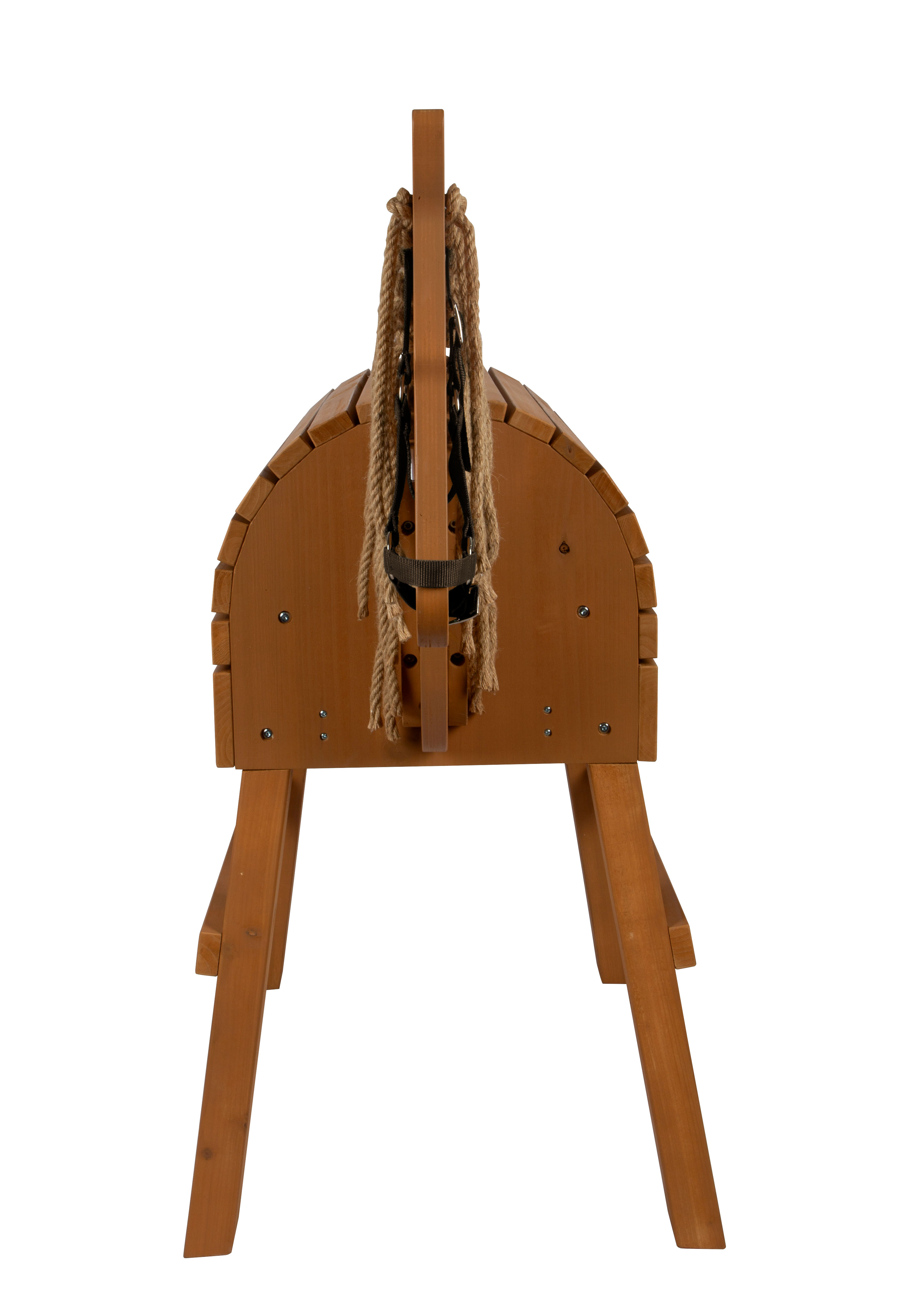 Holzpferd braun Frontalansicht