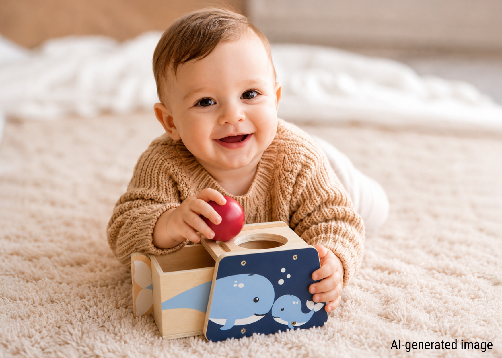 Baby mit Imbucare-Kasten aus Baby-Box 4