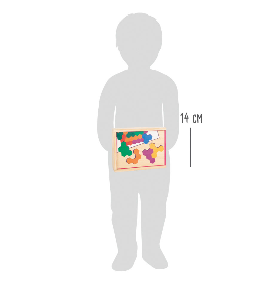 Lernspiel Holzpuzzle Hexagon für Kinder