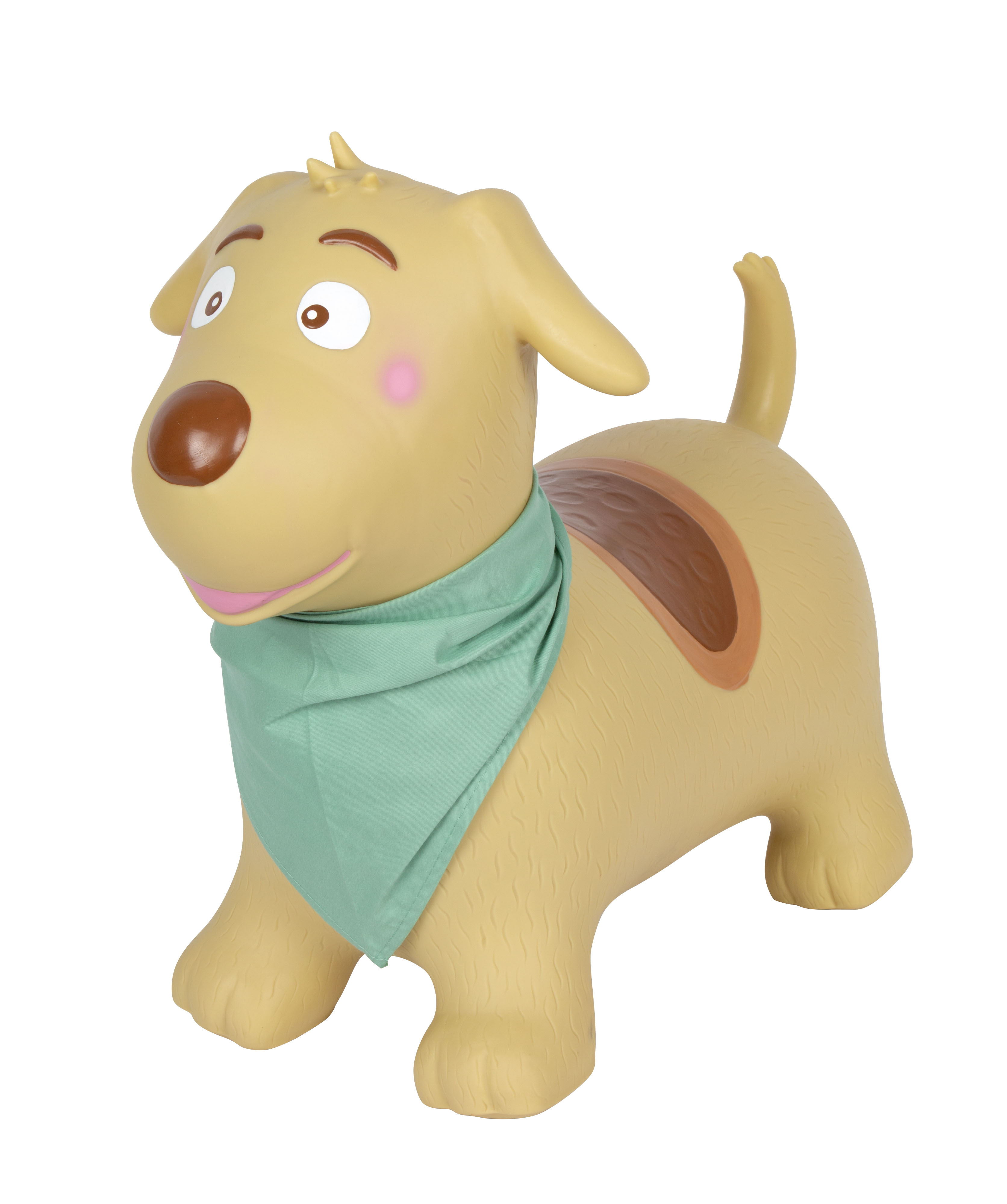 Hüpftier Hund mit grünem Halstuch