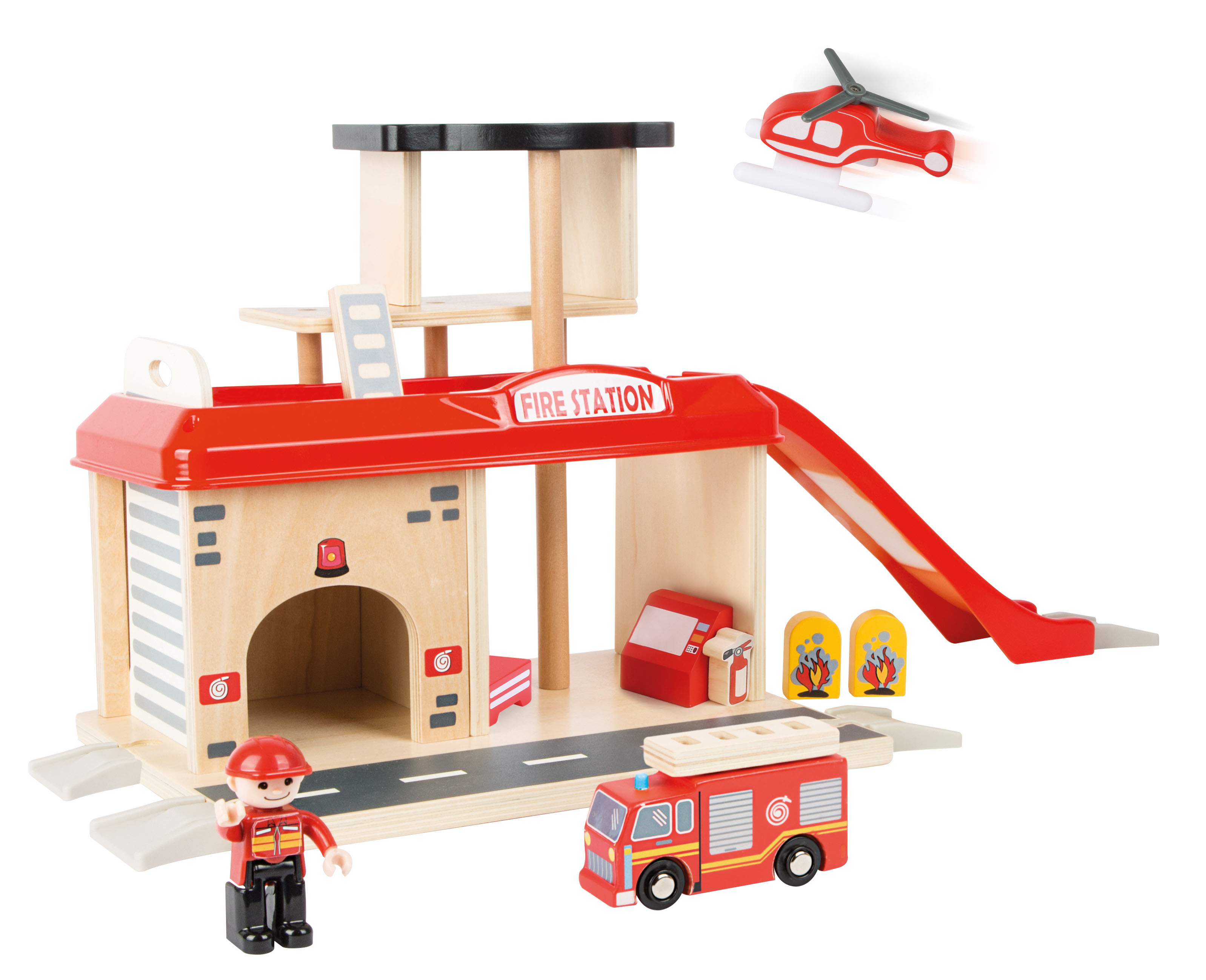 Feuerwehrwache mit Zubehör für Kinder