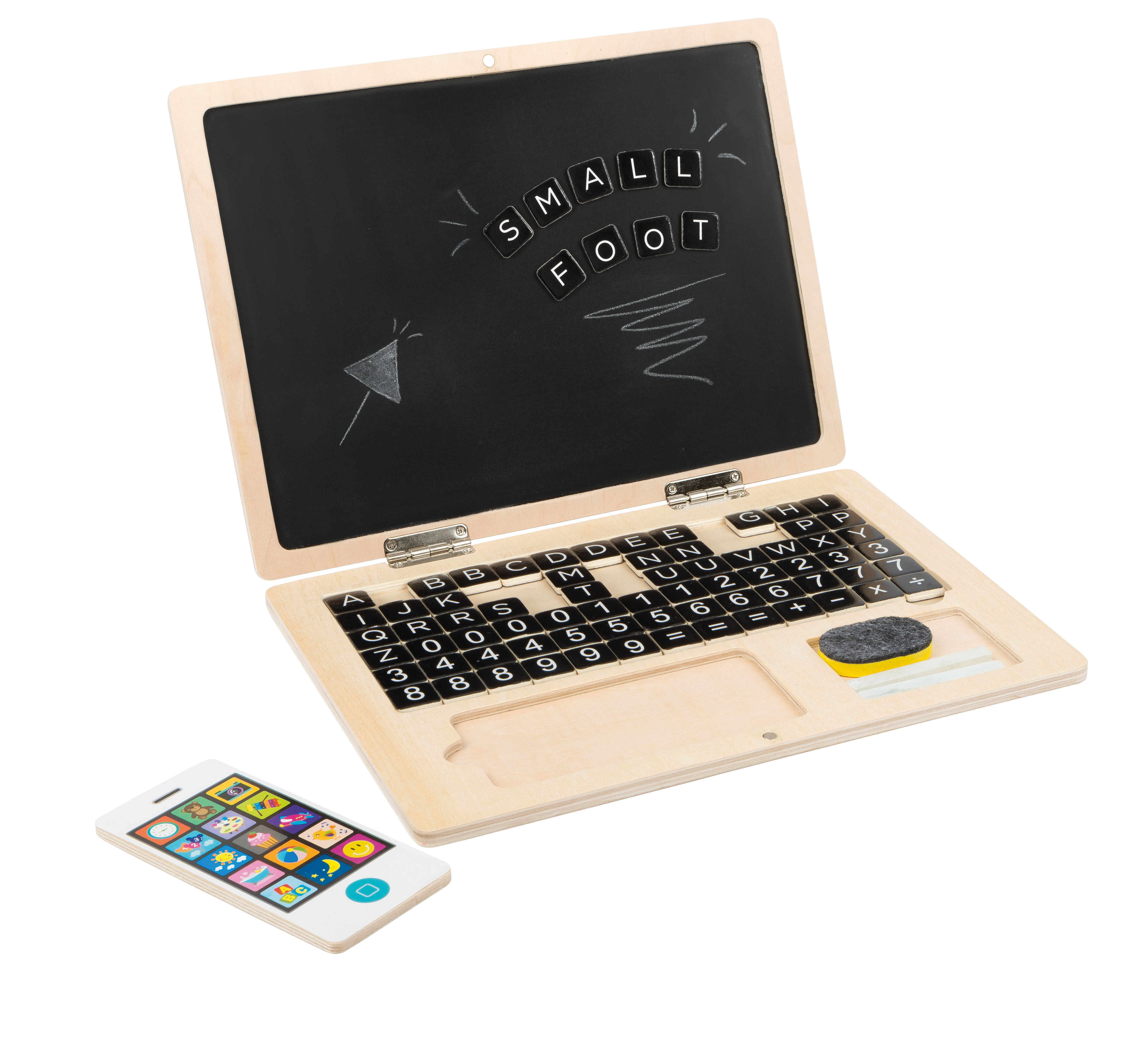 Holz-Laptop mit Magnet-Tafel für Kinder
