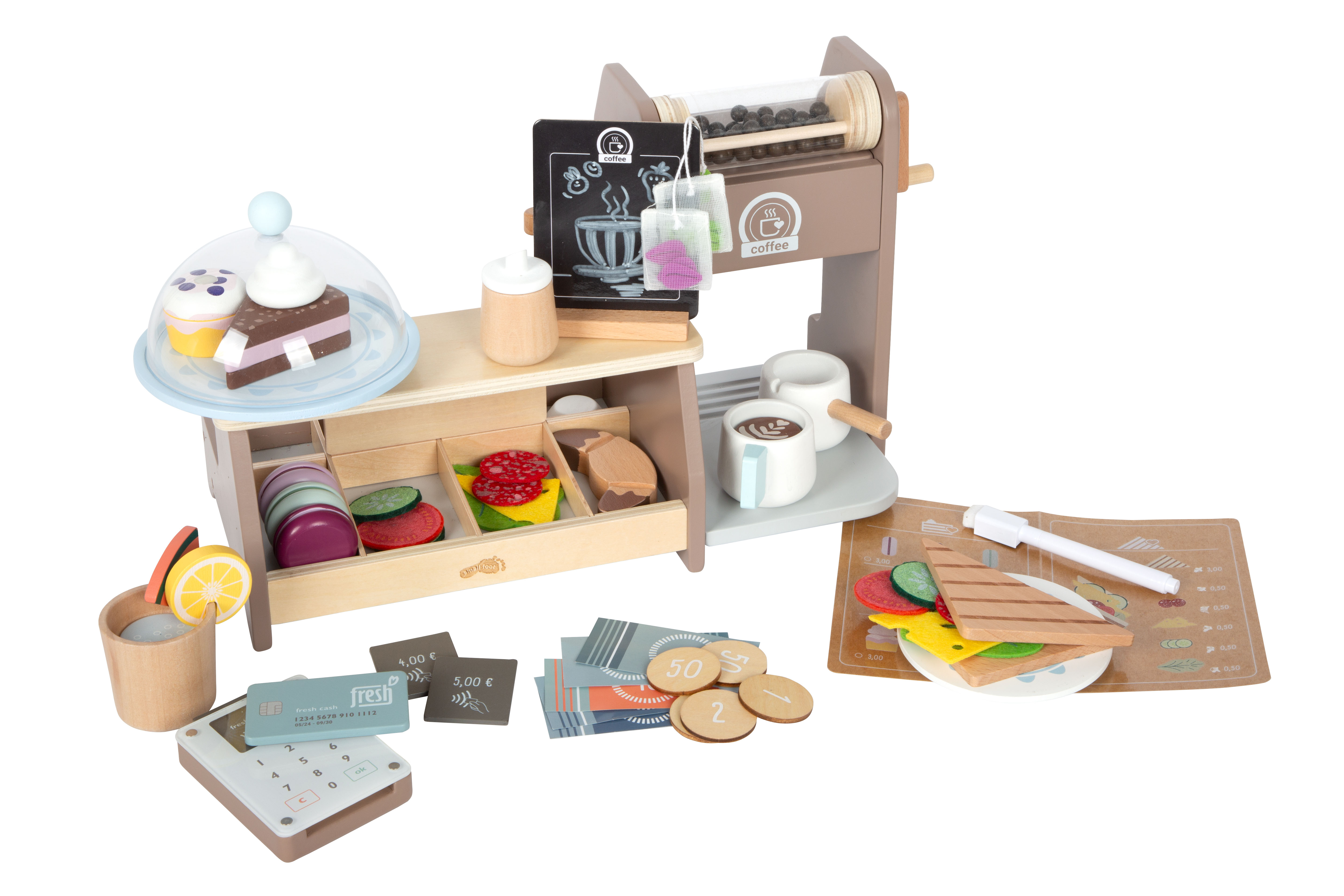 Barista-Café-Set mit Rollenspiel Holz Fantasie