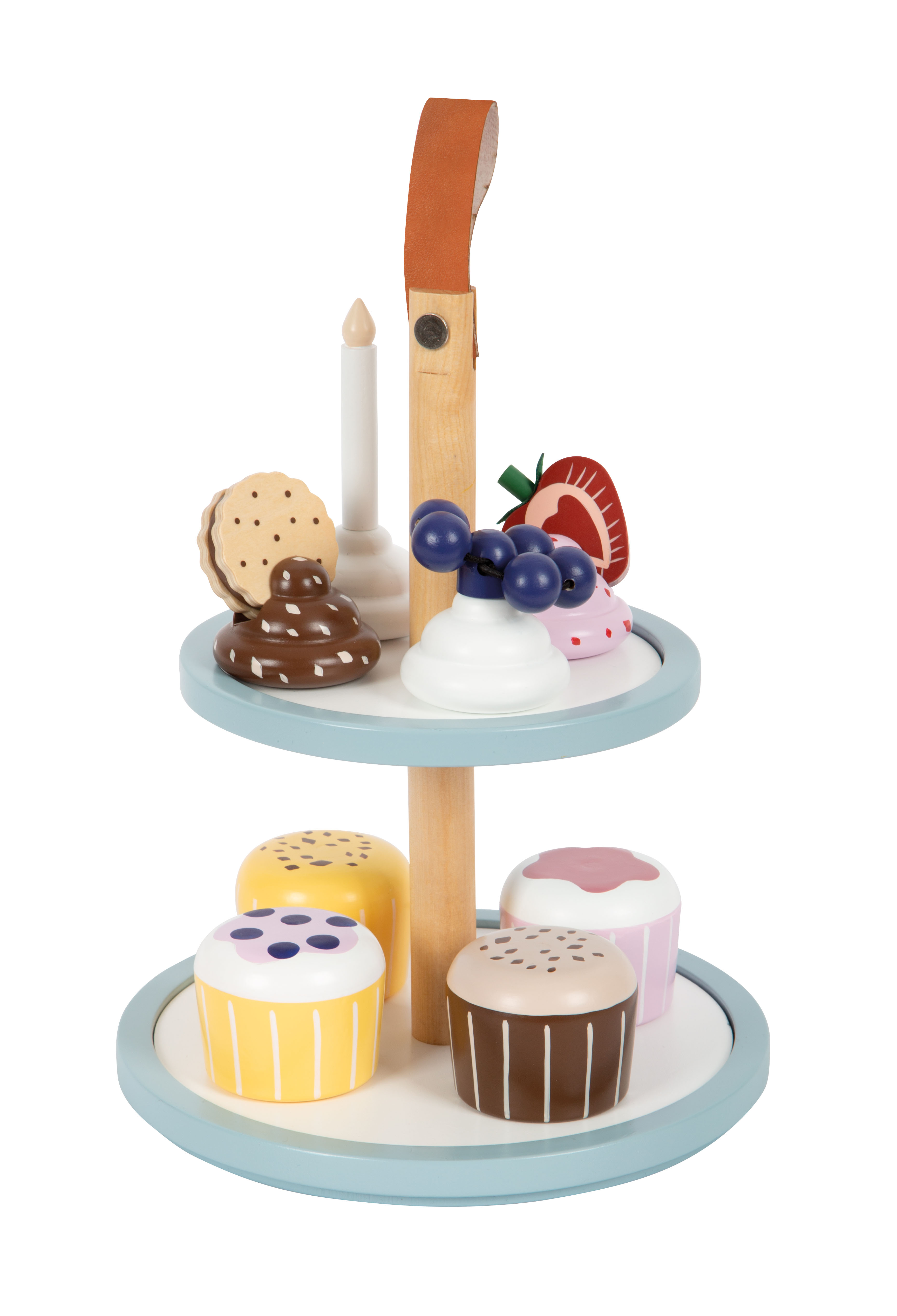 Etagere mit Cupcakes aus Holz für Kinder