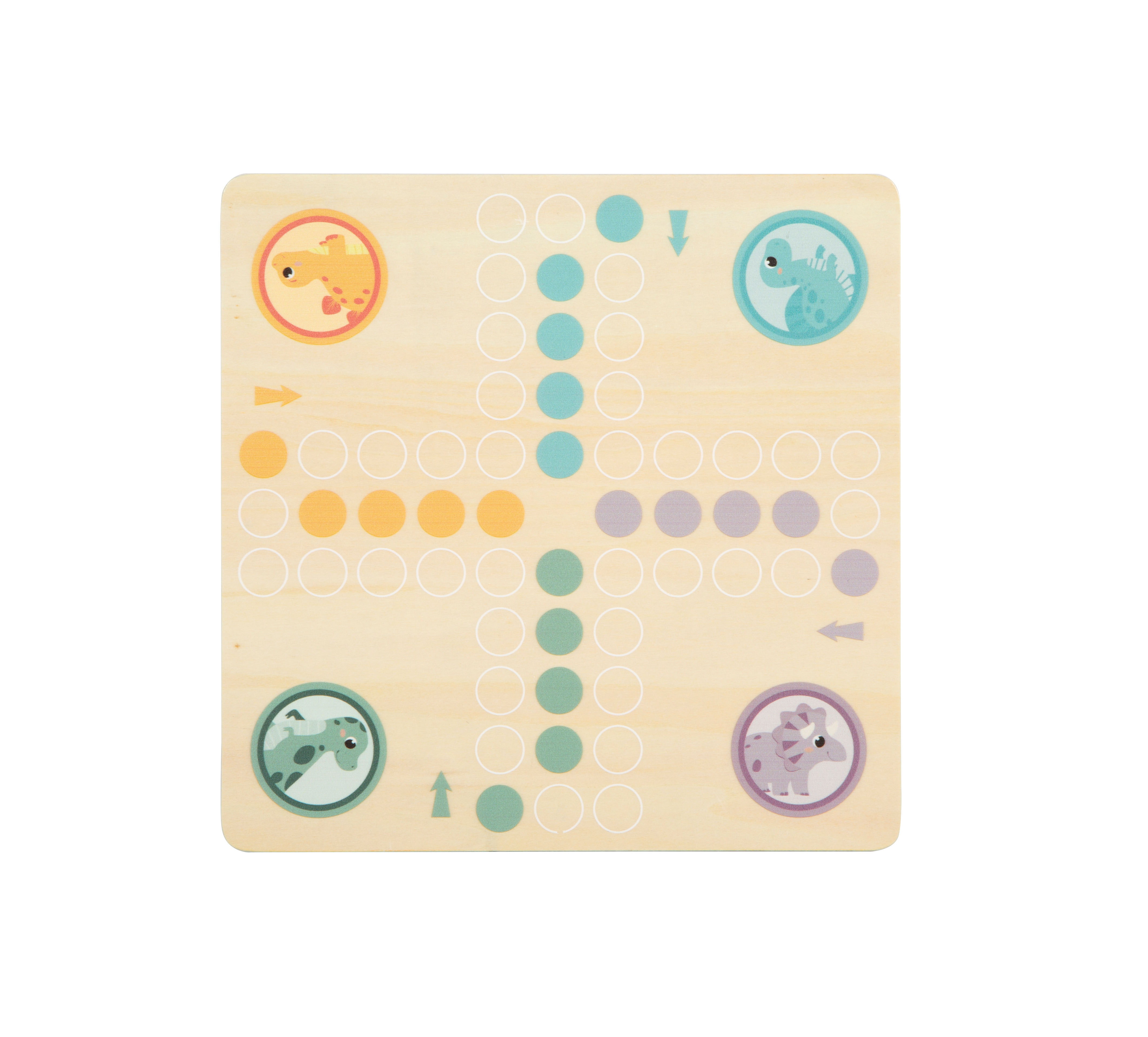 Holz-Spielbrett vom Dinosaurier-Ludo
