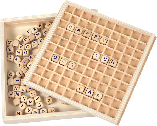 Buchstaben-Spiel für Schulanfänger aus Holz