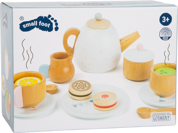 Kinde Küchenspielzeug Mini Frühstückstee Teeservice Spielset aus Holz 