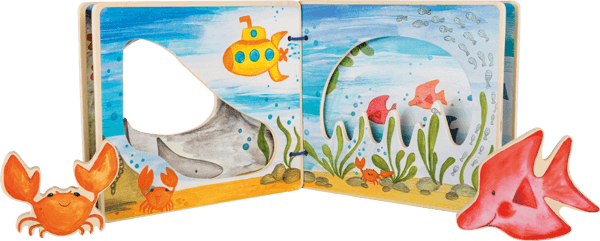 Libro ilustrado Mundo acuático, interactivo