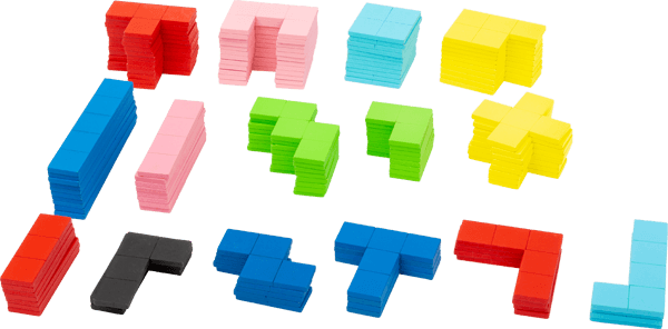 Holz Legespiel Puzzle Plattenmosaik mit geometrische Formen in Box 3D Effekt 