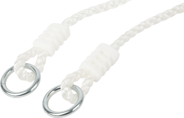 Weiße Seile mit Metallringen