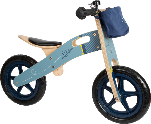 Blaues Holzlaufrad für Kinder