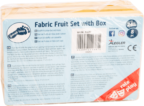 Stoff-Früchte-Set mit Kiste