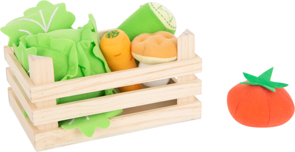 Set de légumes en tissu avec caisse