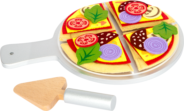 Pizza en tissu avec plat