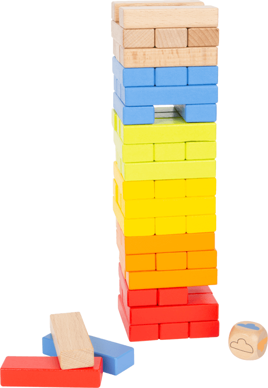 Wackelturm im Regenbogen-Design