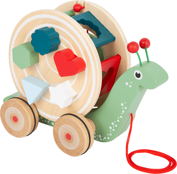 Zieh-Schnecke Elli aus Holz Nachziehspielzeug Nachziehtier Ziehtier für Kinder 