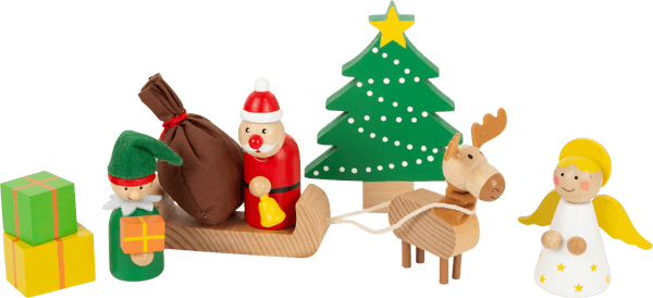 Weihnachtlich gestaltete Holzfiguren